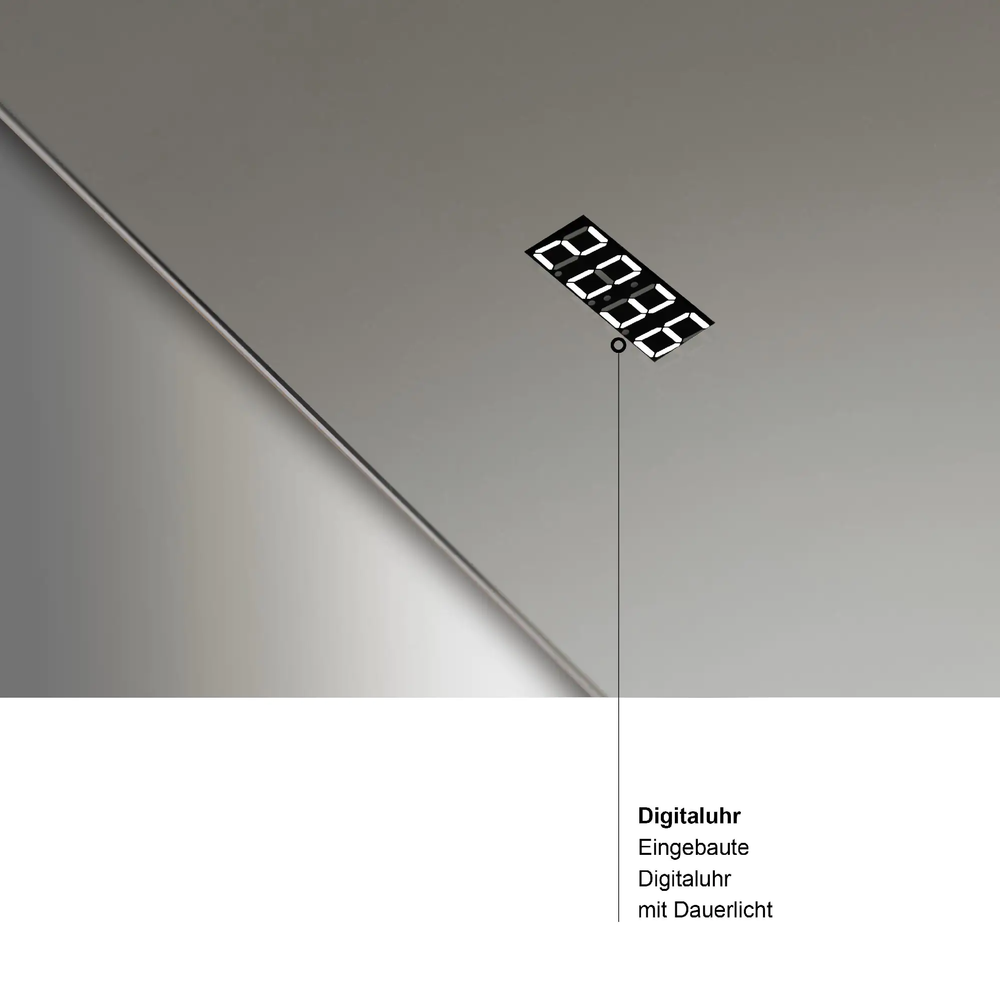 DSK LED Lichtspiegel Silver Time 120 x 60 cm
