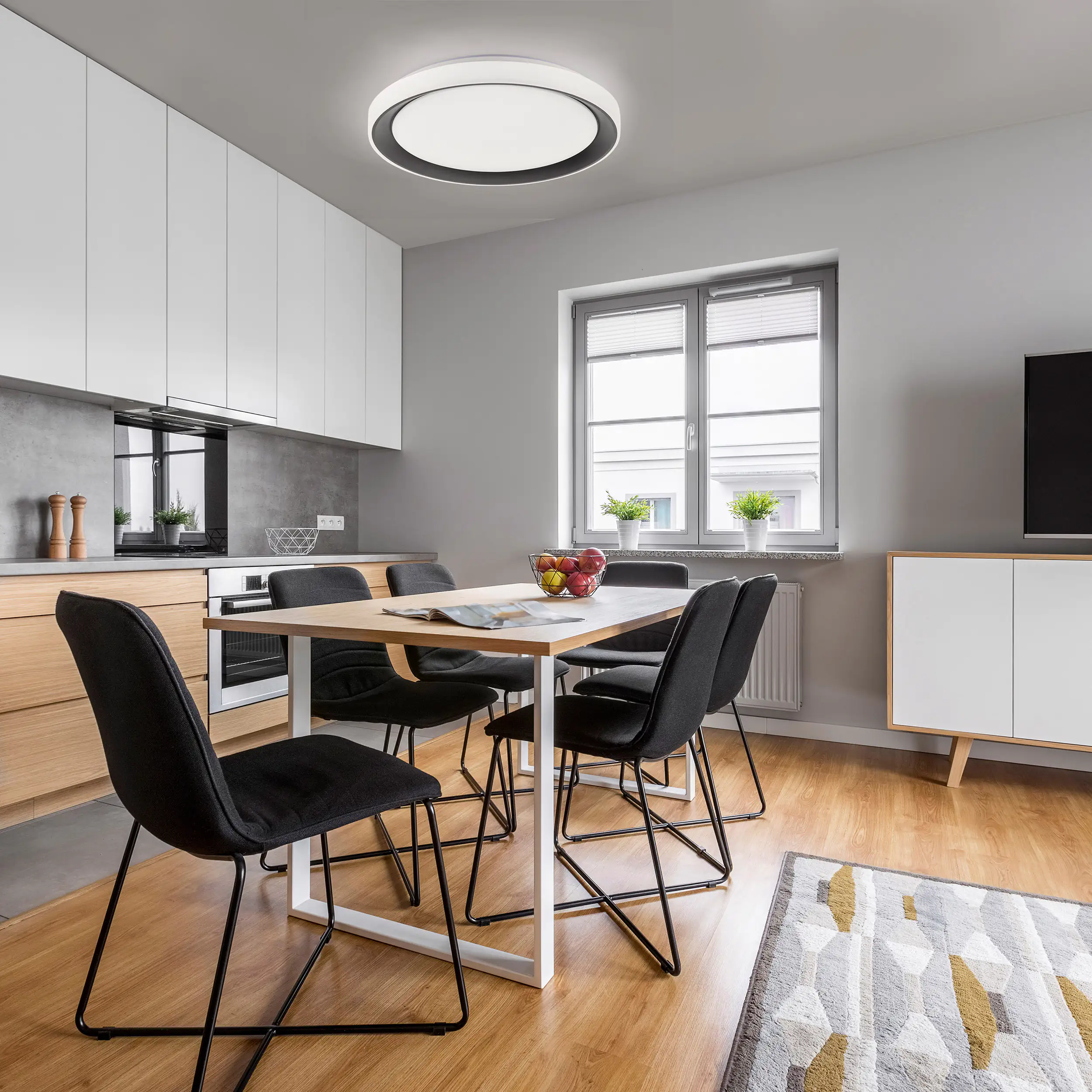 JustLight LED Deckenleuchte Disc Lola Smart schwarz, Smart Home