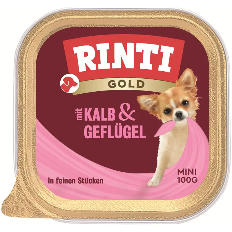 Rinti Gold mini Hundenassfutter 100 g Kalb & Geflügel
