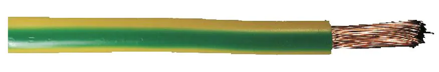 PVC-Aderleitung H07V-K 1G6 mm² 1 Meter grün-gelb