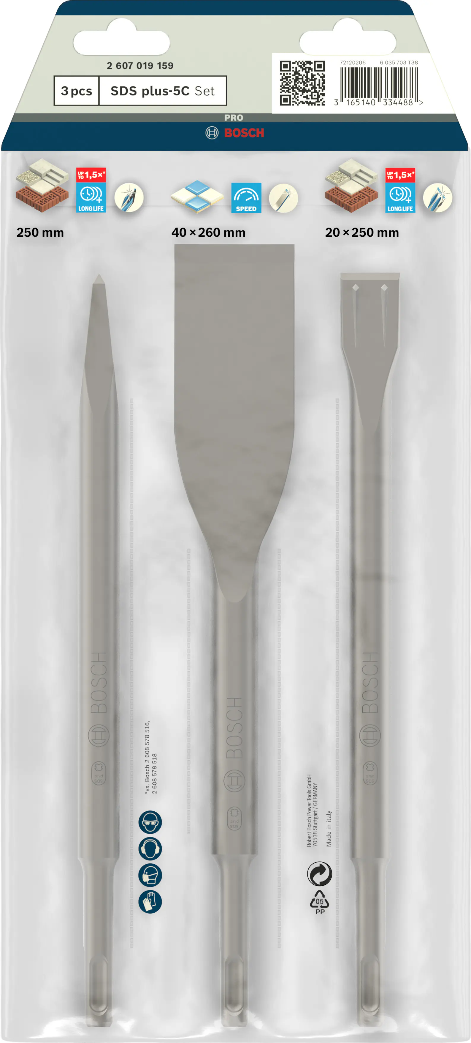 Bosch PRO SDS plus-5C Meißelset 3-teilig