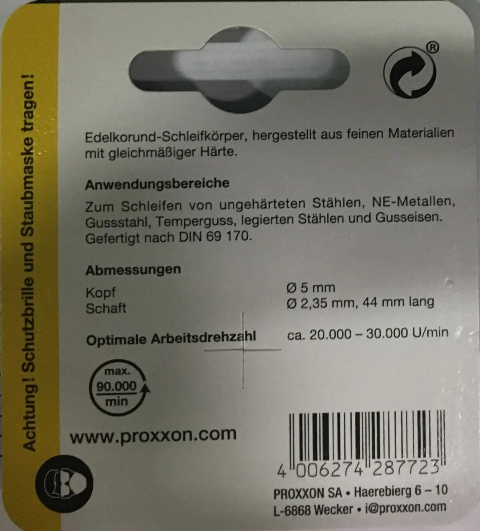 Proxxon Micromot Edelkorund-Schleifkörper 5 mm
