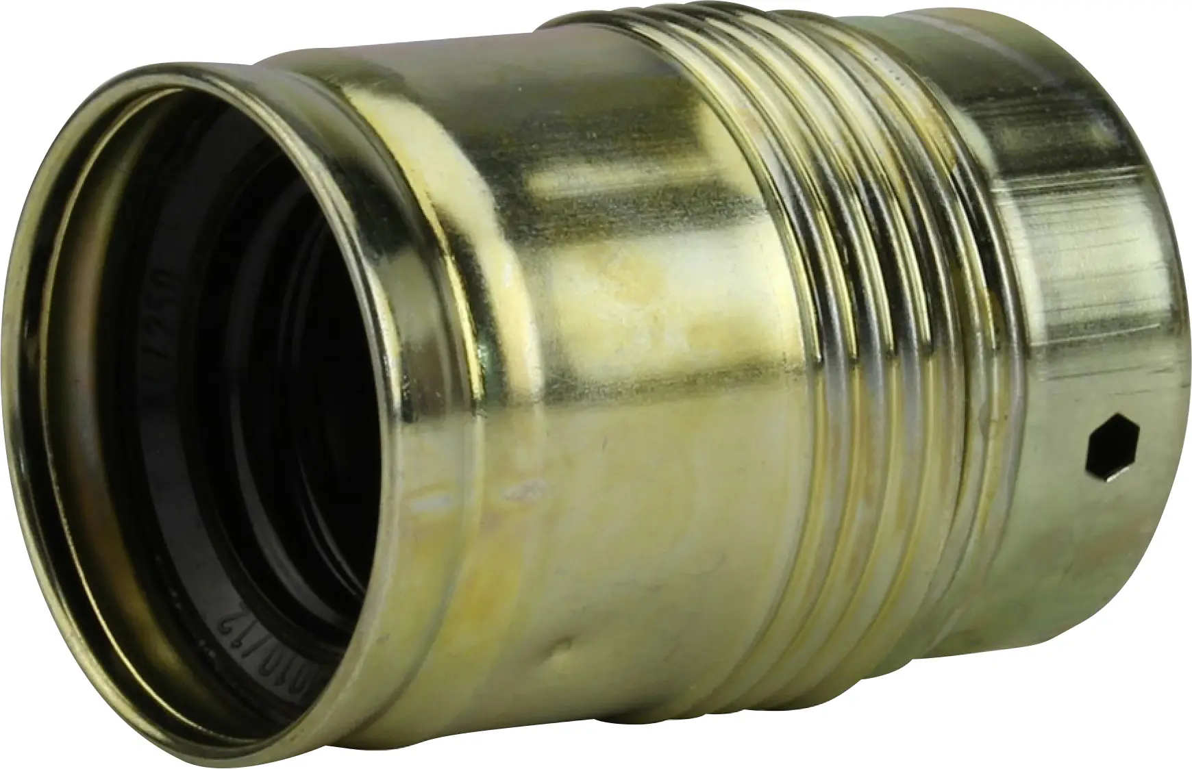 Lampen-Fassung Glattmantel E 27, messing