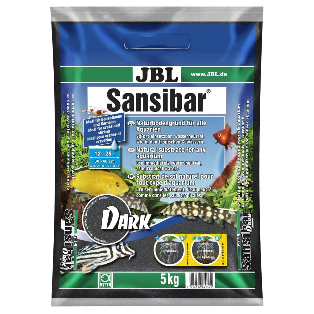 JBL Sansibar Schwarzer Bodengrund für Aquarien Inhalt: 5 kg