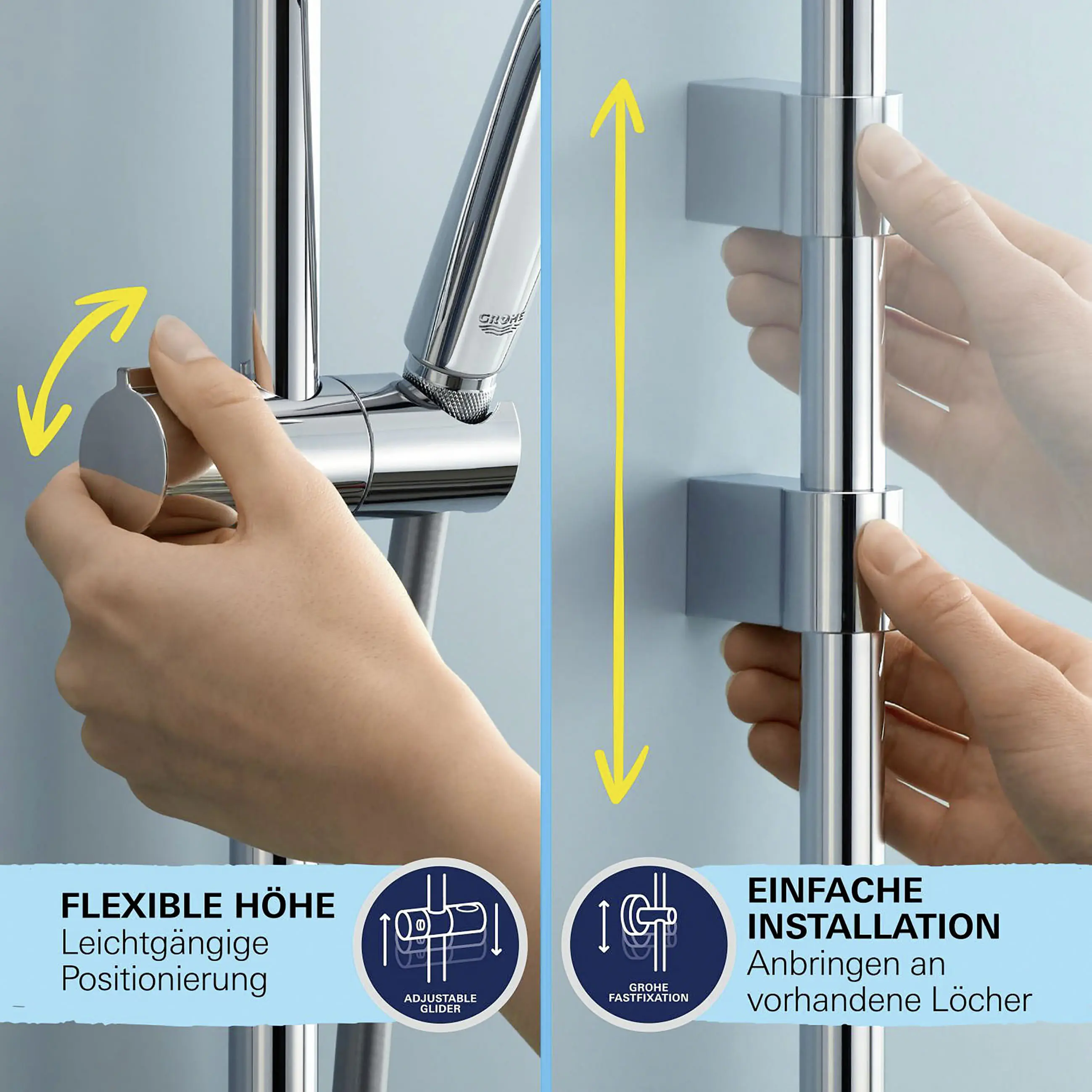 Grohe Brausestange 3 Strahlarten Vitalio Start 110 chrom 60 cm