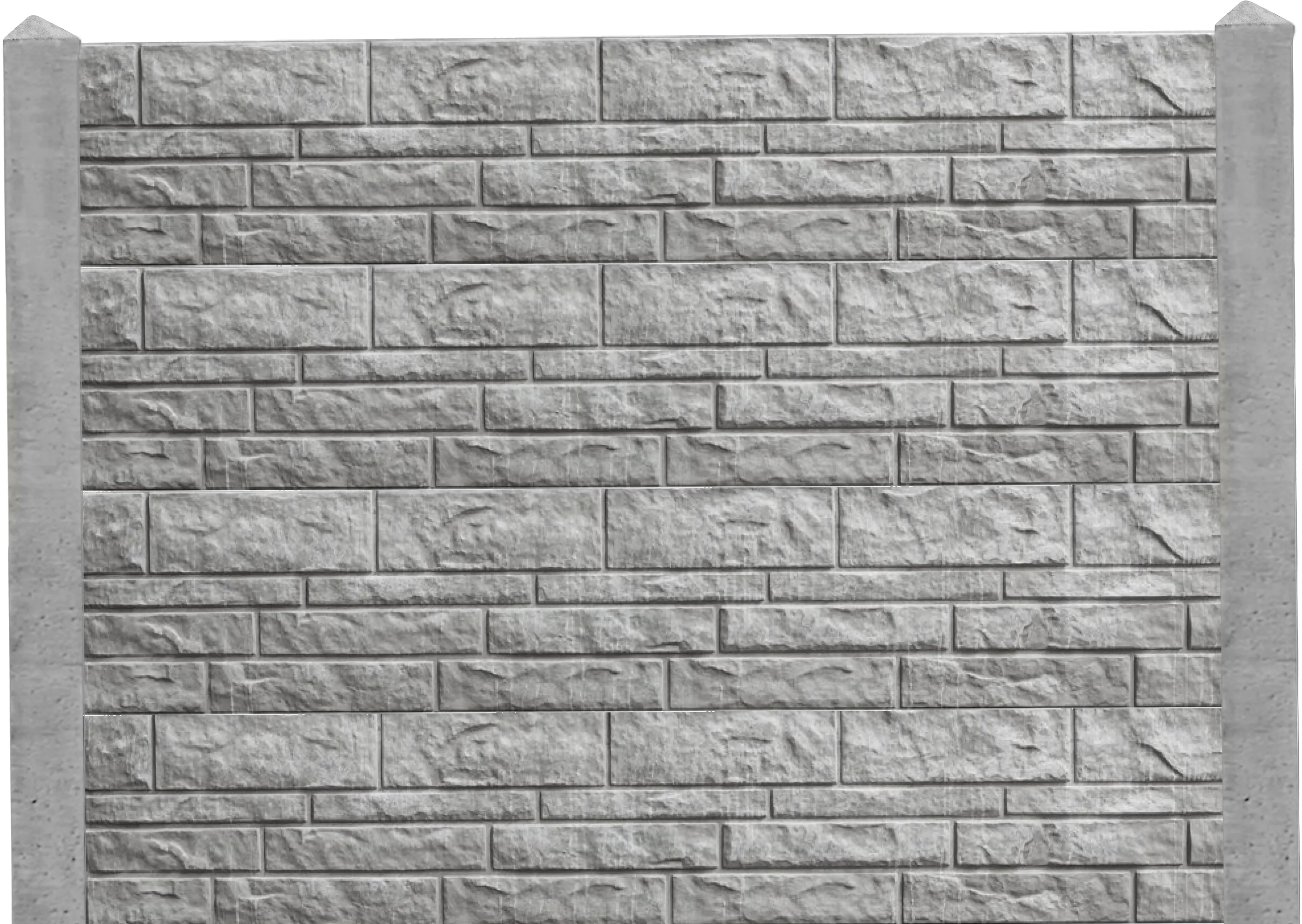 Betonzaun Erweiterungsset mit Zwischenpfosten Standard Fels 231 cm