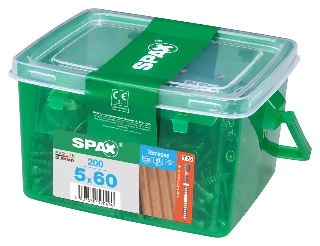 Spax Terrassenschrauben 5.0 x 60 mm TX 25 Zylinderkopf - 200 Stk.