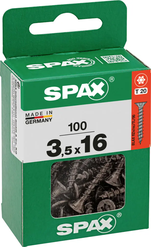 Spax Universalschrauben 3,5 x 16 mm T20 Vollgewinde - 100 Stk. 