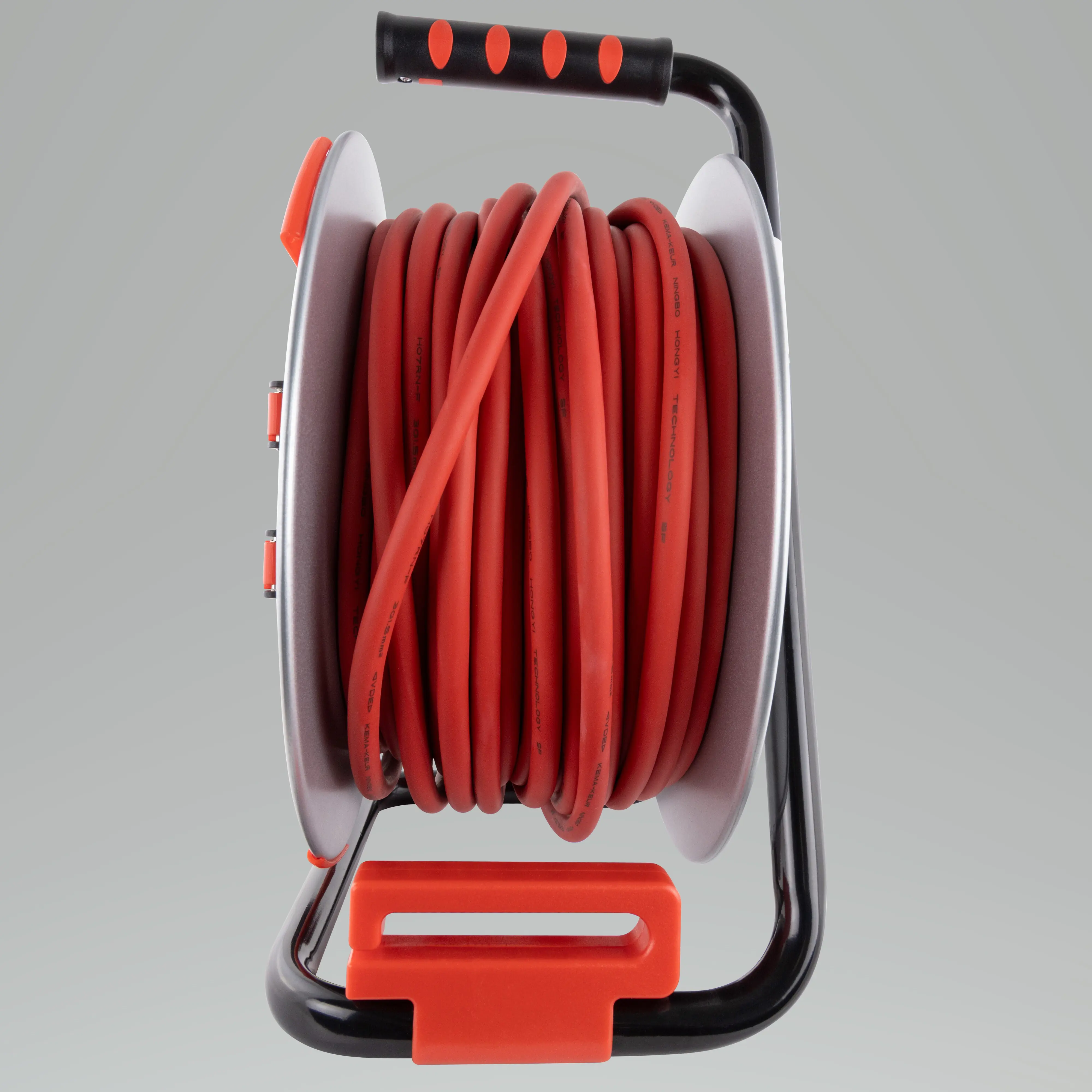 REV Kabeltrommel 25m H07RN-F 3G 1,5 mm² Stahl schwarz rot