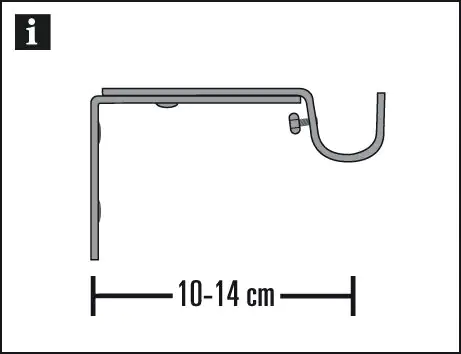 Gardinia Träger Memphis offen schwarz, Ø 16 mm, 2-er Pack