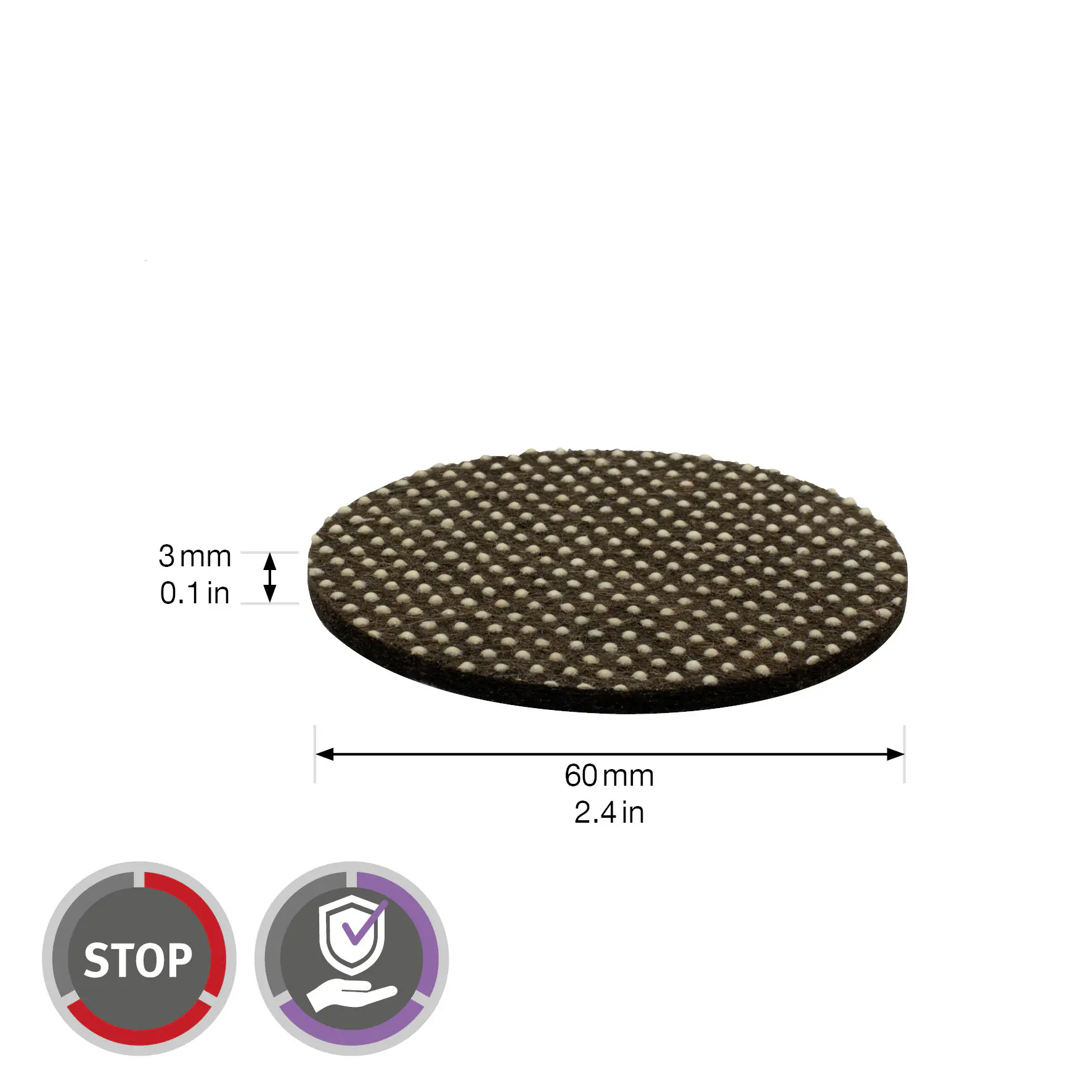 Wagner Anti-Rutschpad für Möbel selbstklebend Ø 60 x 3 mm braun beige 4 Stück
