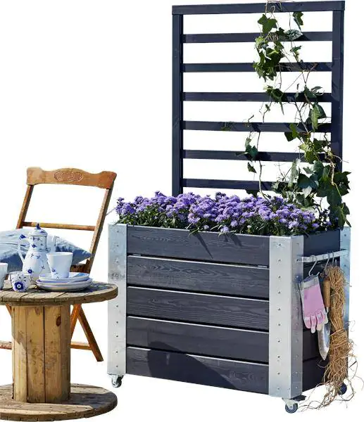 Plus Raumteiler Cubic 87x50x155cm schwarz 87 x 50 x 155 cm, mit Räder