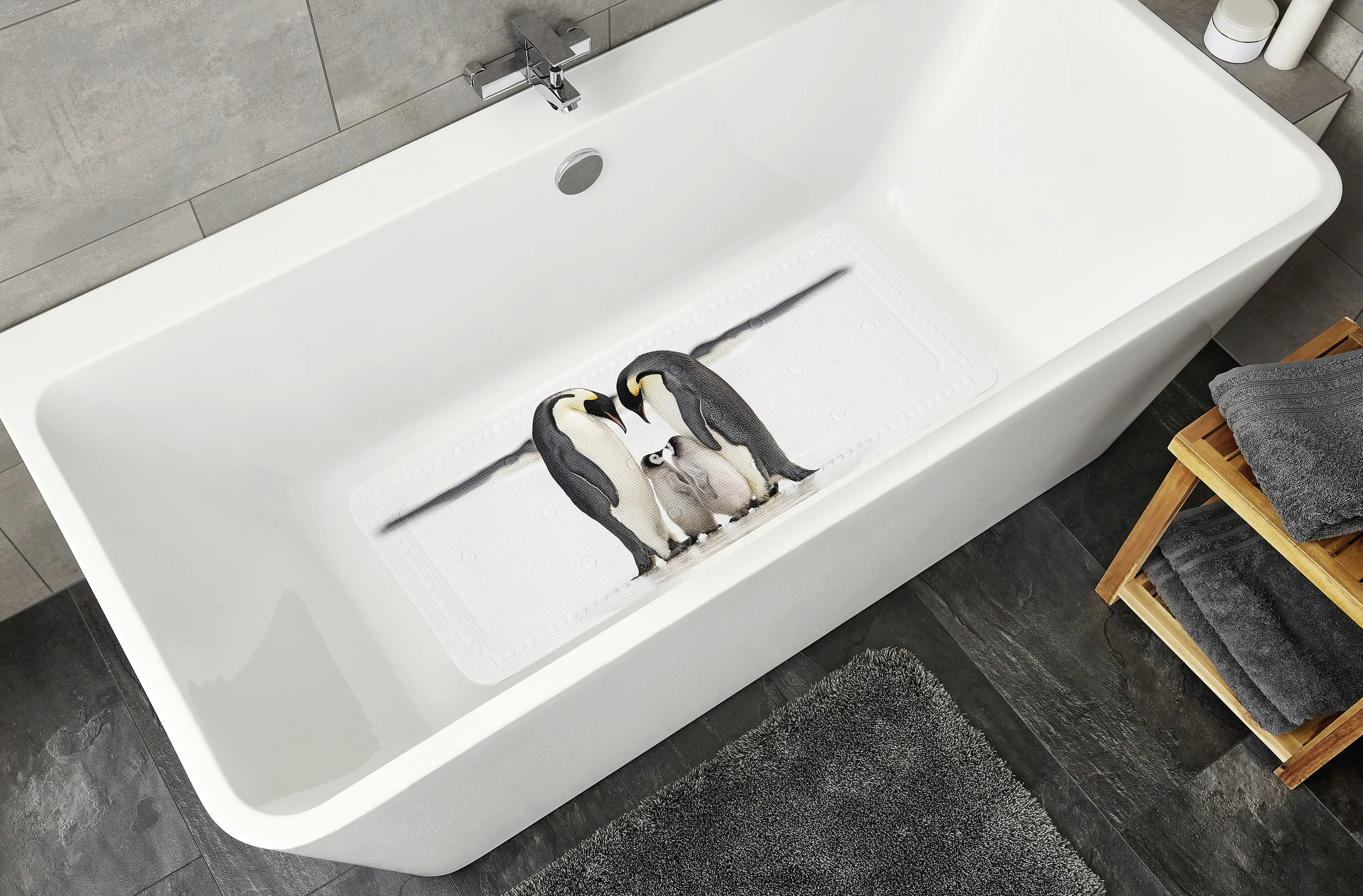 Kleine Wolke Badewanne antirutschmatte Jacksons Pinguinen 36 x 92 cm