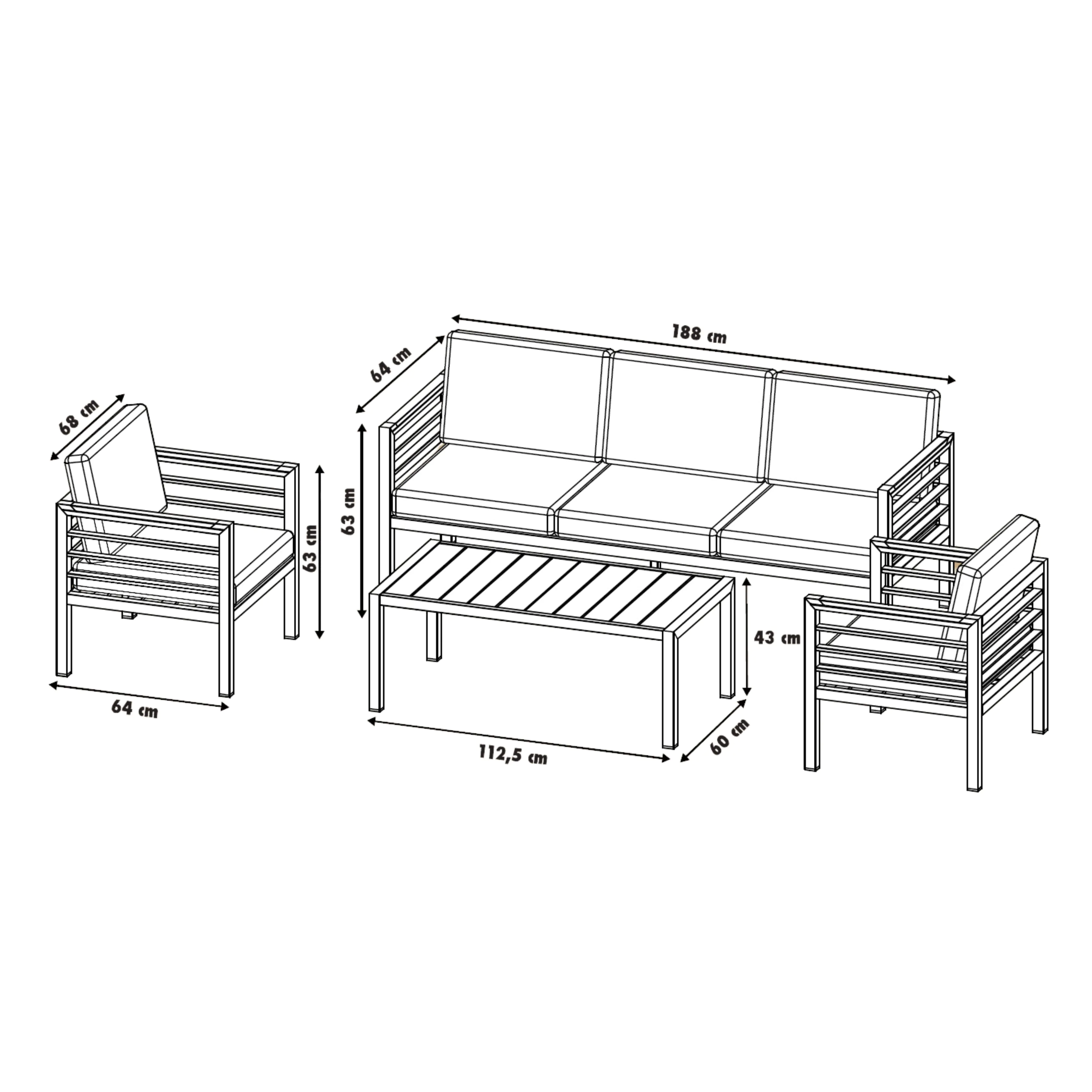 Primaster Gartenmöbel-Set Kreta
