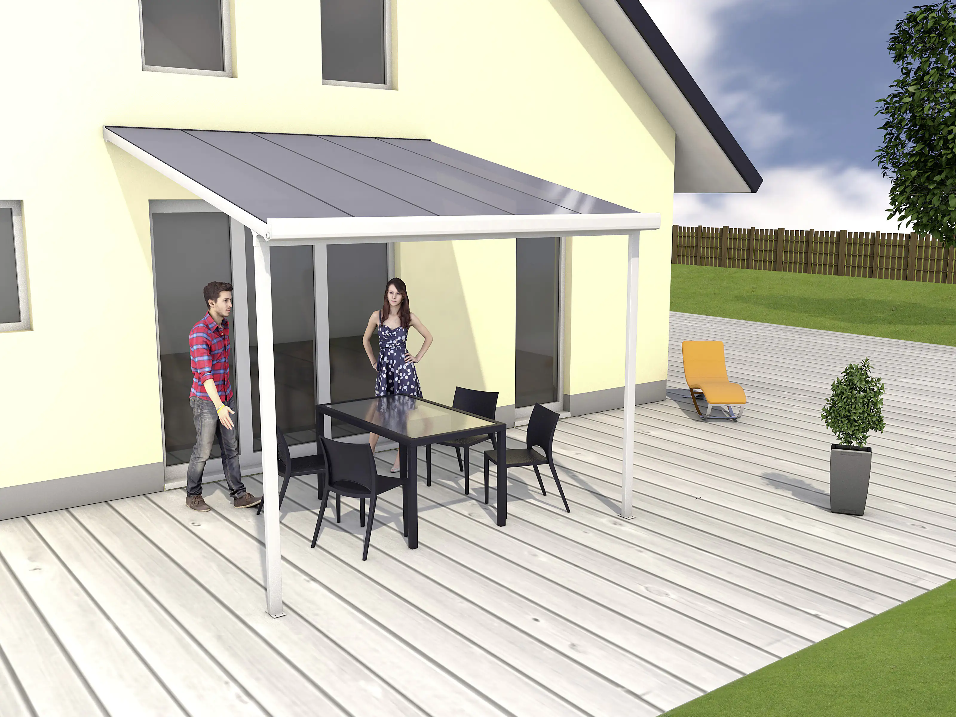 Gutta Terrassenüberdachung Basic 306x306cm weiß