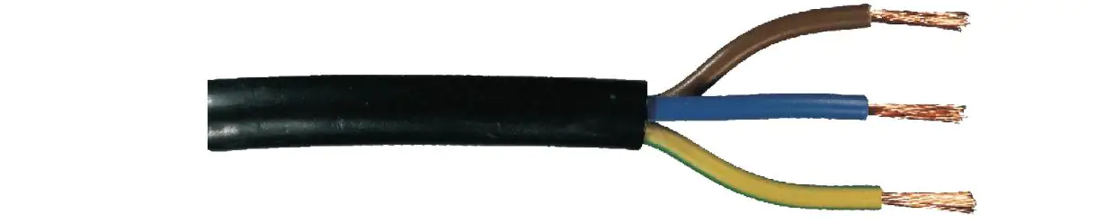 Schlauchleitung H05VV-F 3 x 1,5 - 1 Meter, schwarz