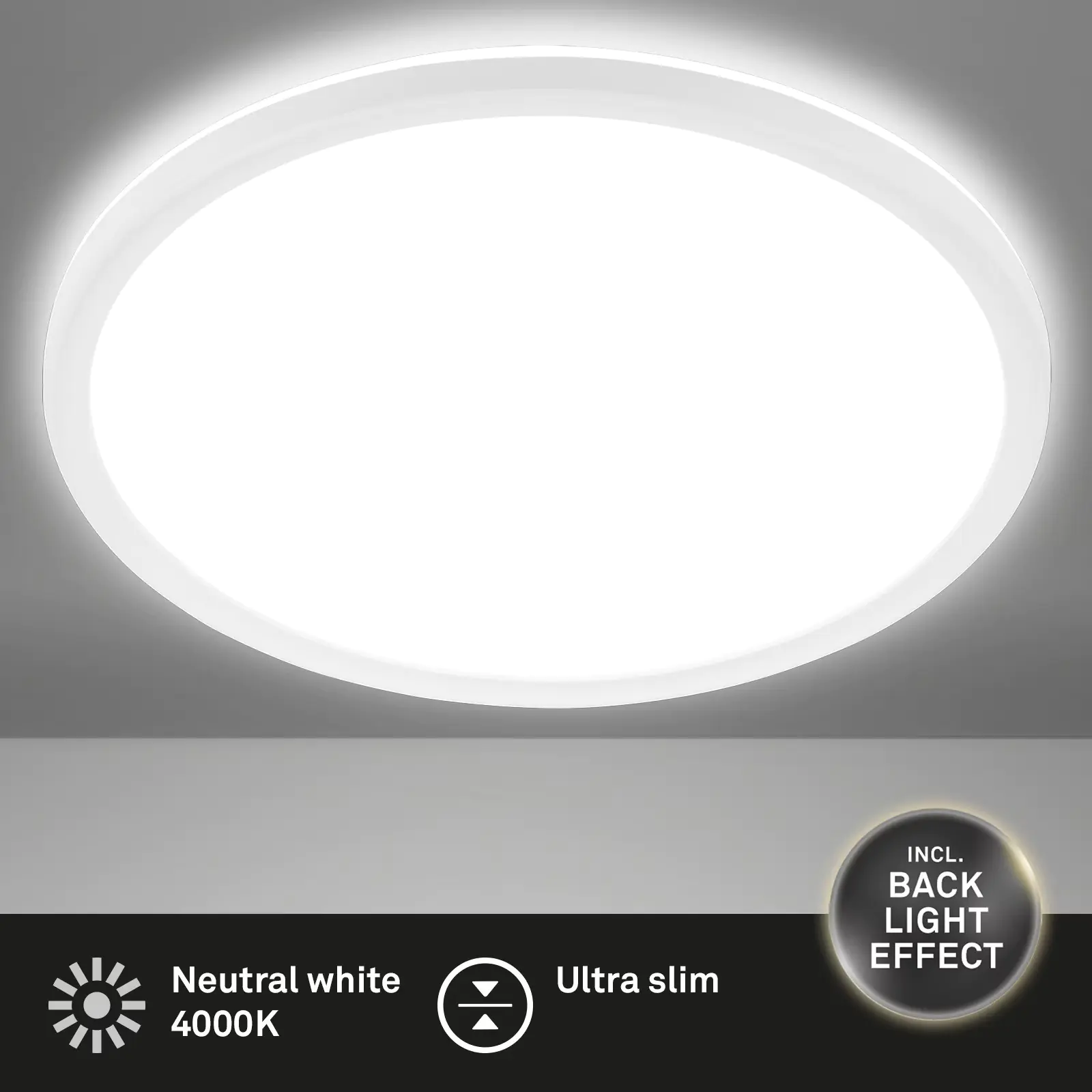 Briloner LED Panel Slim Ø 48 cm, weiß, ultraflach