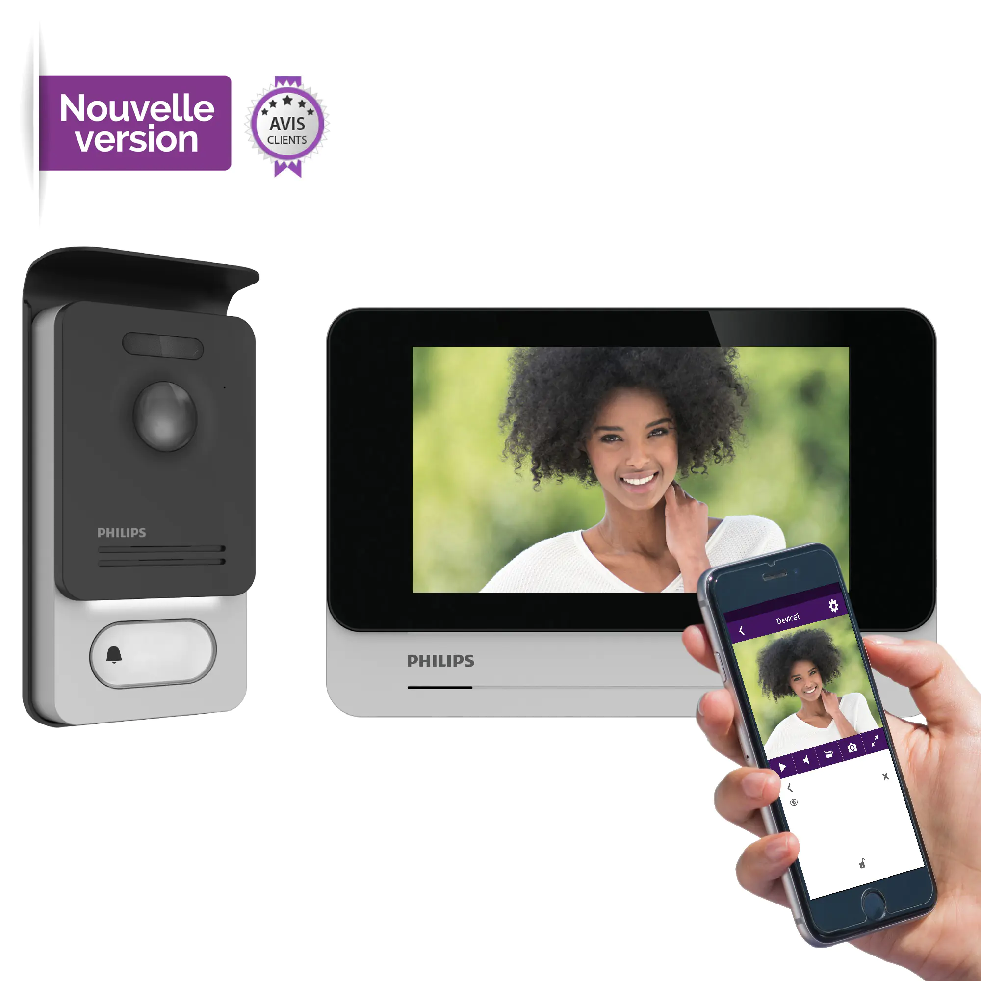 Philips Video-Türsprechanlage WelcomeEye Connect 2 7 Zoll Touchscreen