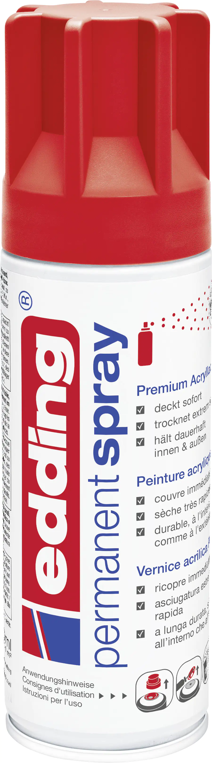 edding 5200 Permanent Spray Premium Acrylic Paint, verkehrsrot, glänzend
