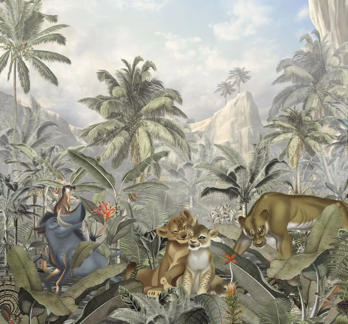 Komar Vlies Fototapete Lion King Mountains 300 x 280 cm 