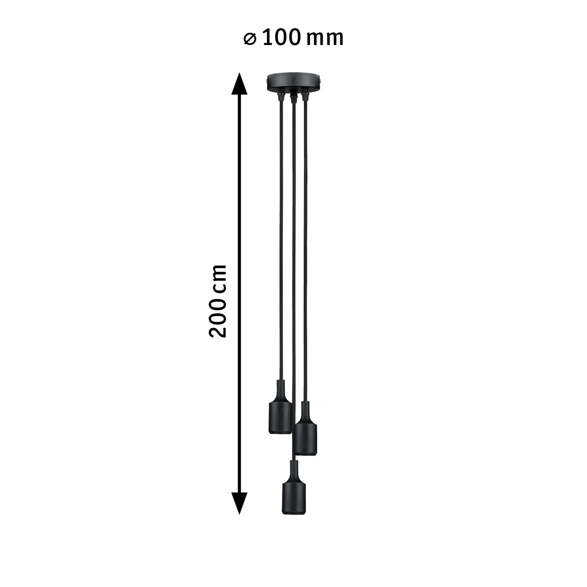 Paulmann Neordic 3er Pendelleuchte Ketil schwarz 10 cm E27 20 W dimmbar