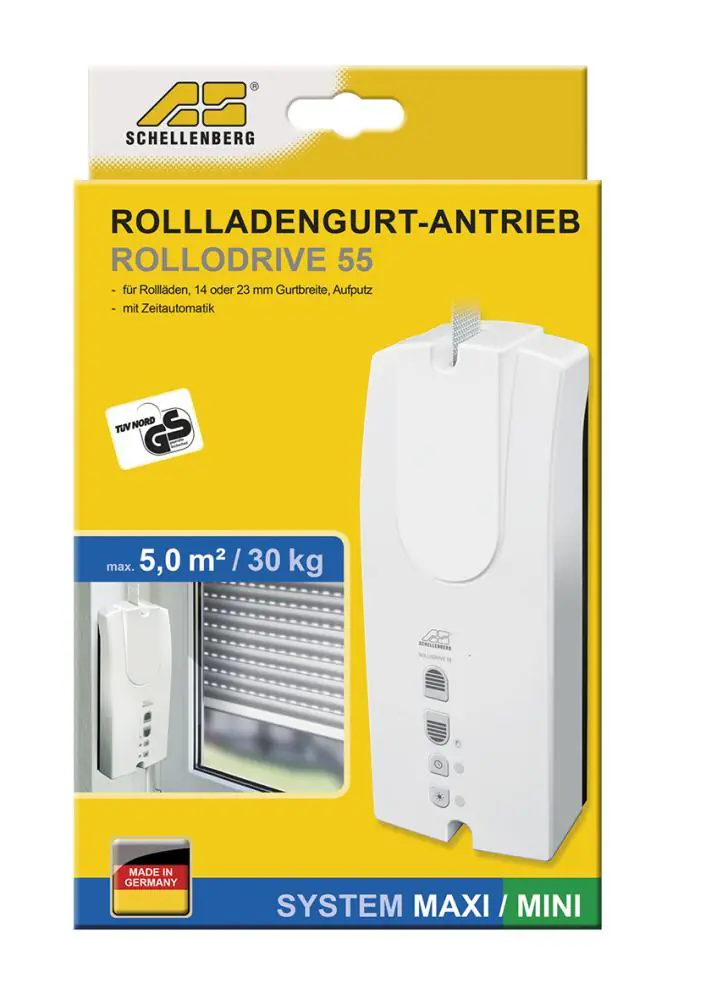 Schellenberg elektrischer Gurtwickler RolloDrive 55, für 30 kg/5,0 mÂÂ²