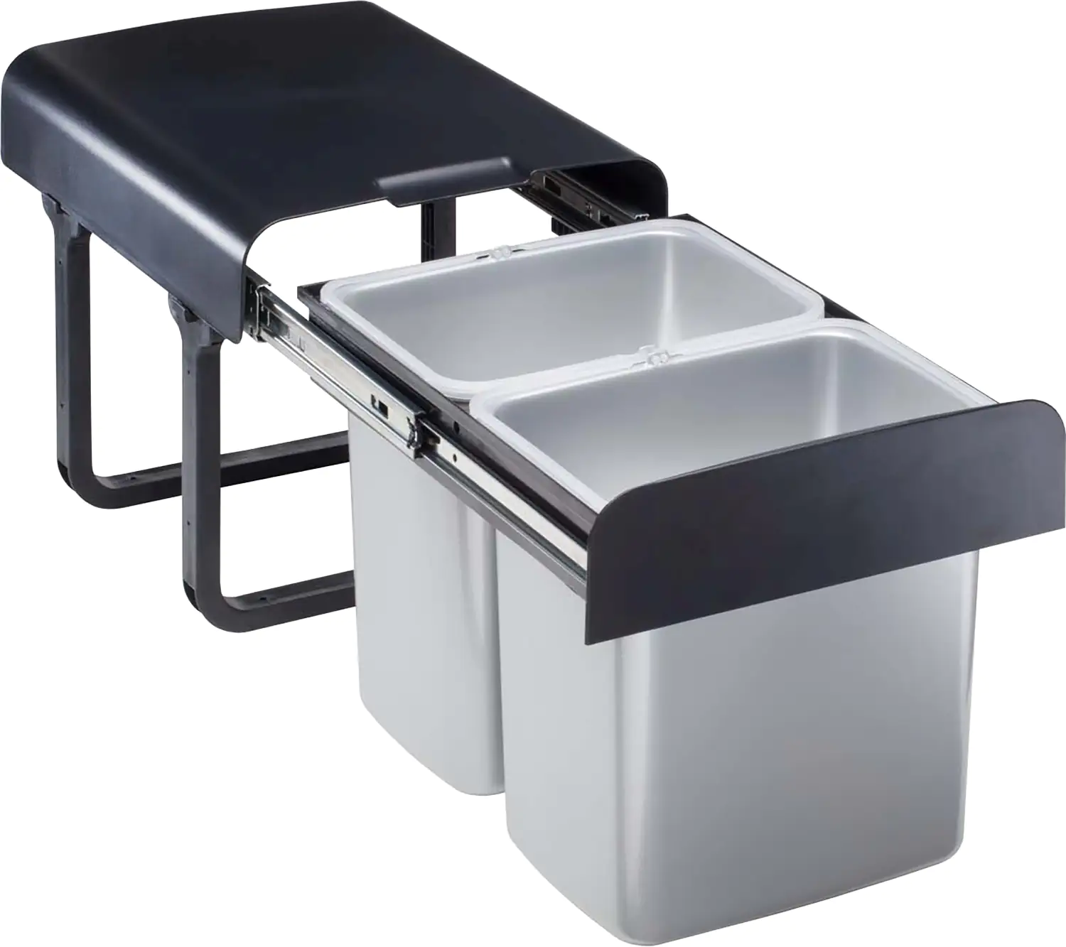 TrendLine Einbau-Mülltrennungssystem 2 x 16 L, Auszug: 47 -98 cm