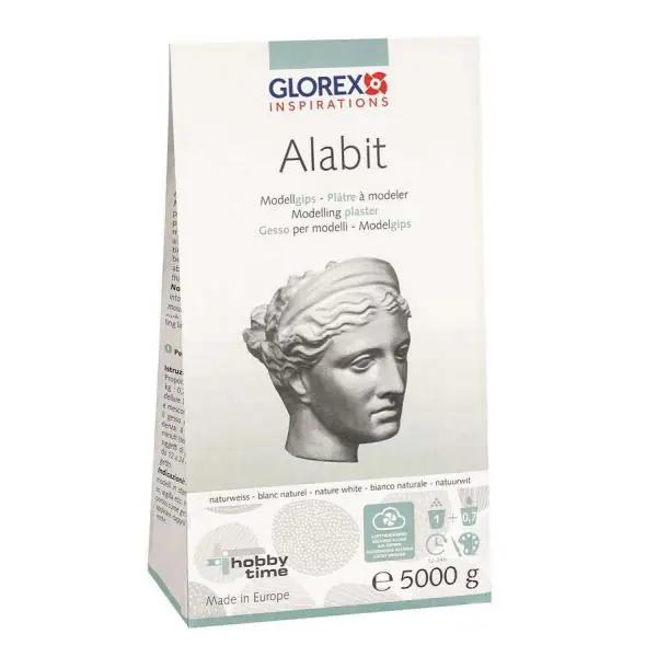 Glorex Alabit Modelliergips 5 kg, naturweiß