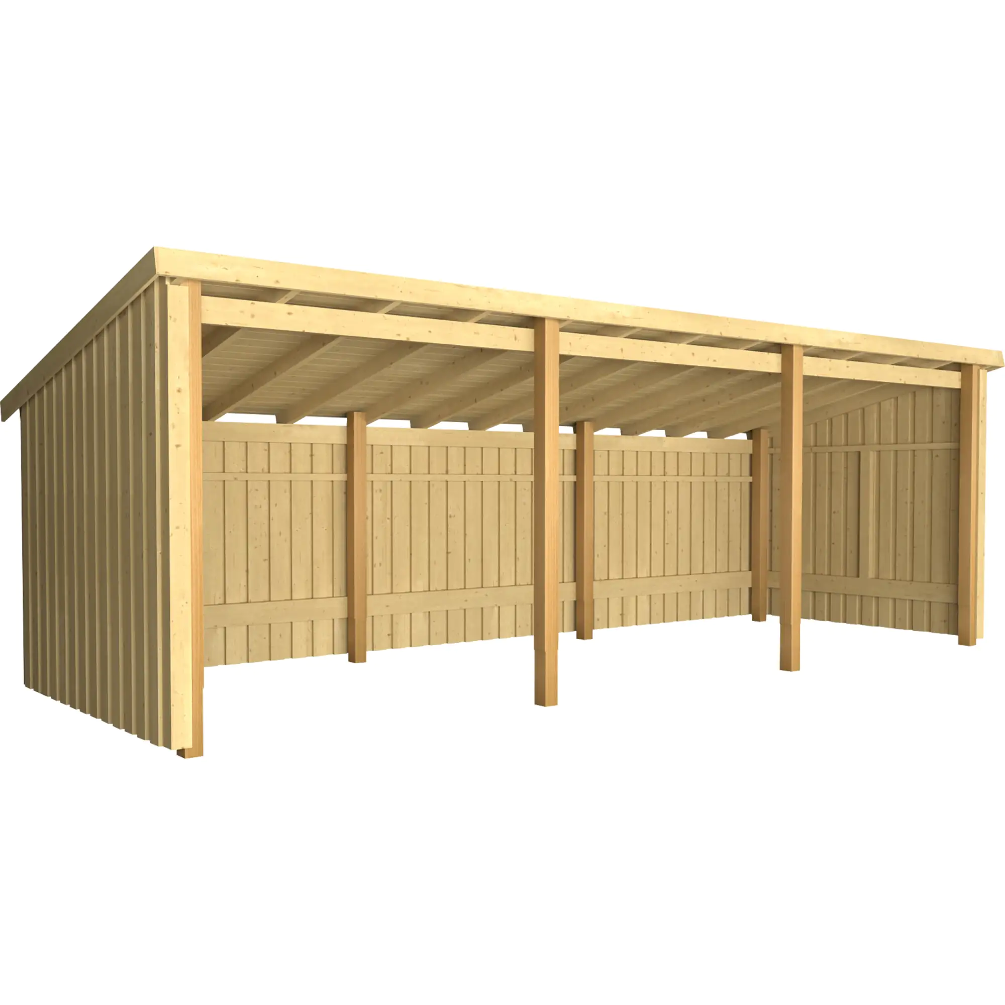 Plus Gartenhaus Nordic Multi 619 x 208 cm natur offen
