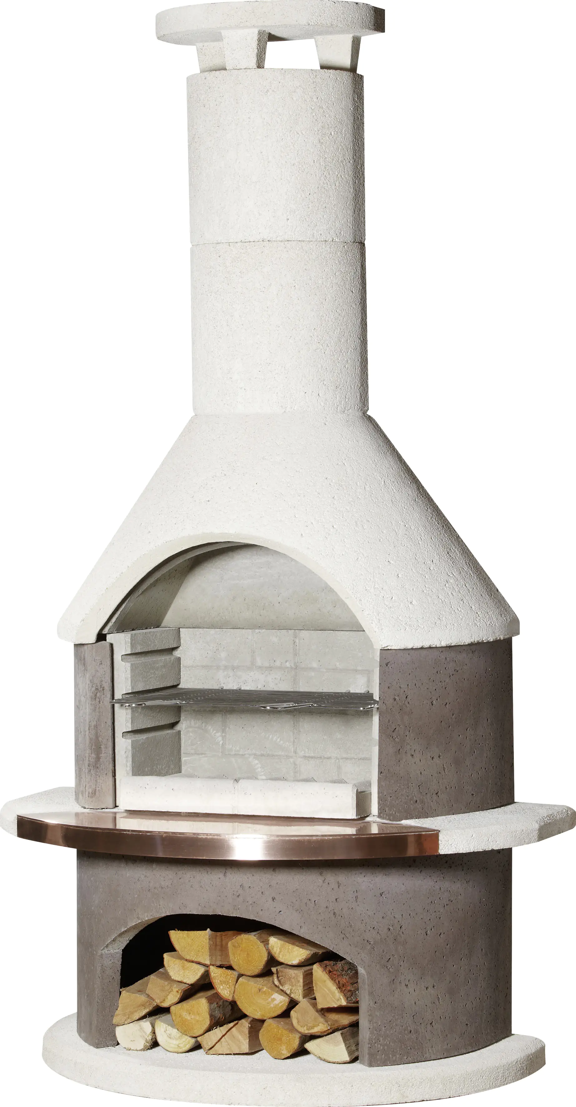 Buschbeck Grillkamin Rondo braun-weiß 208 x 115 x 70 cm