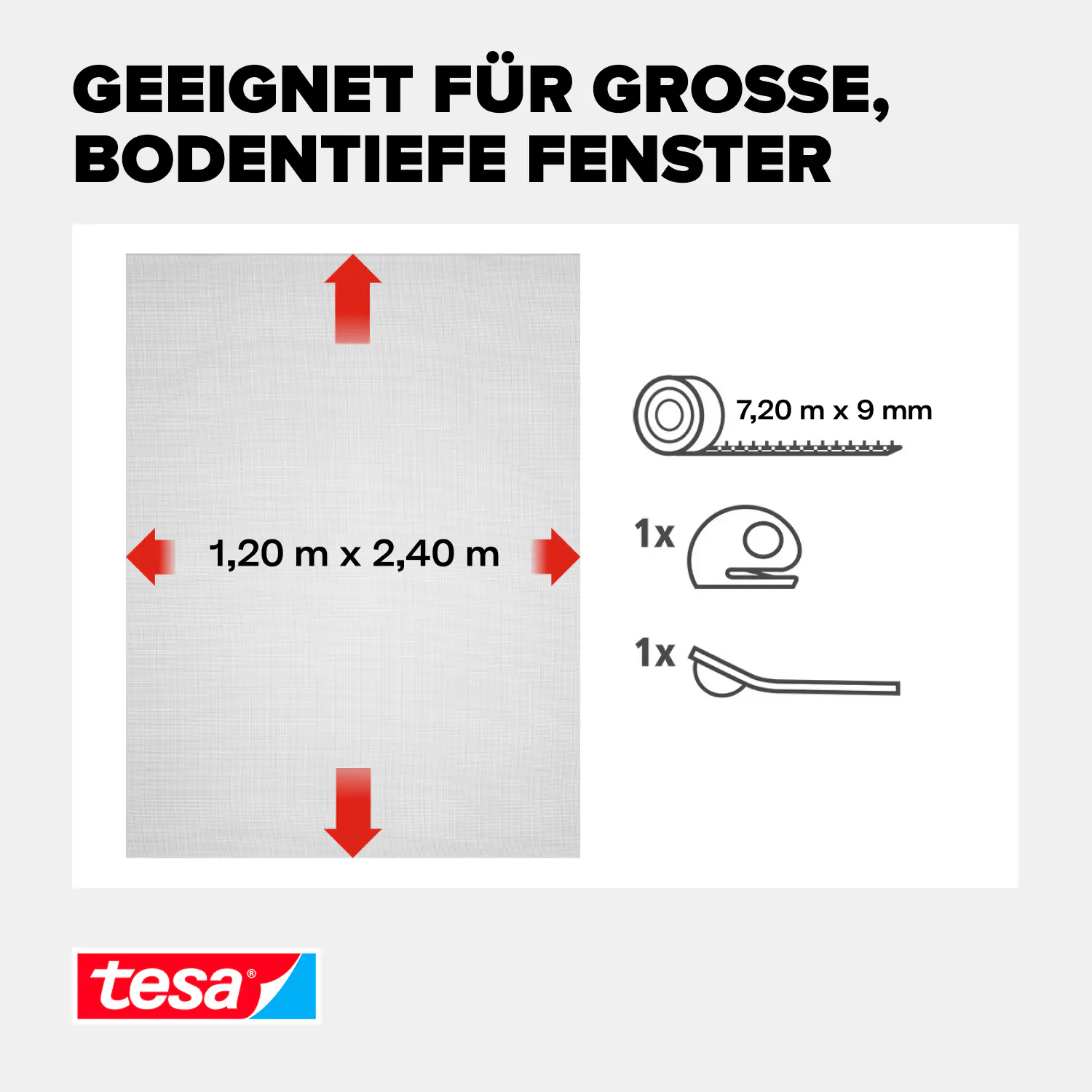 tesa Insektenschutz-Fenster COMFORT 120 x 240 cm weiß