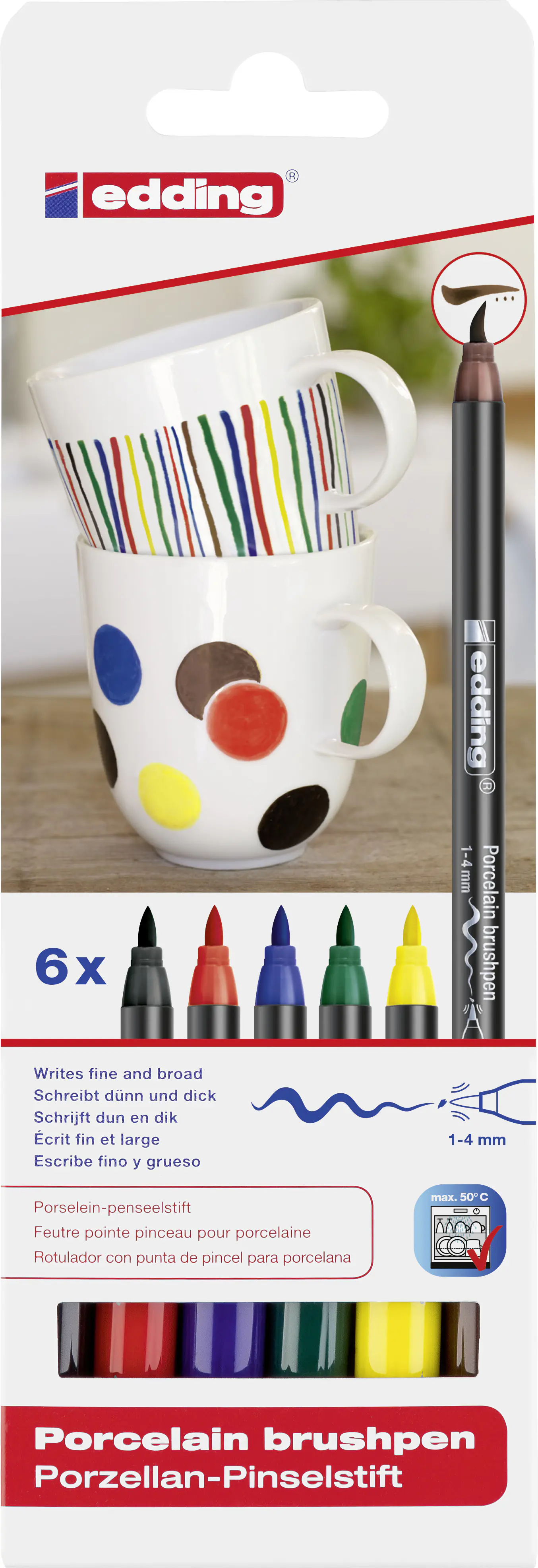 edding 4200 Porzellanpinselstift 6er Set Family Colour