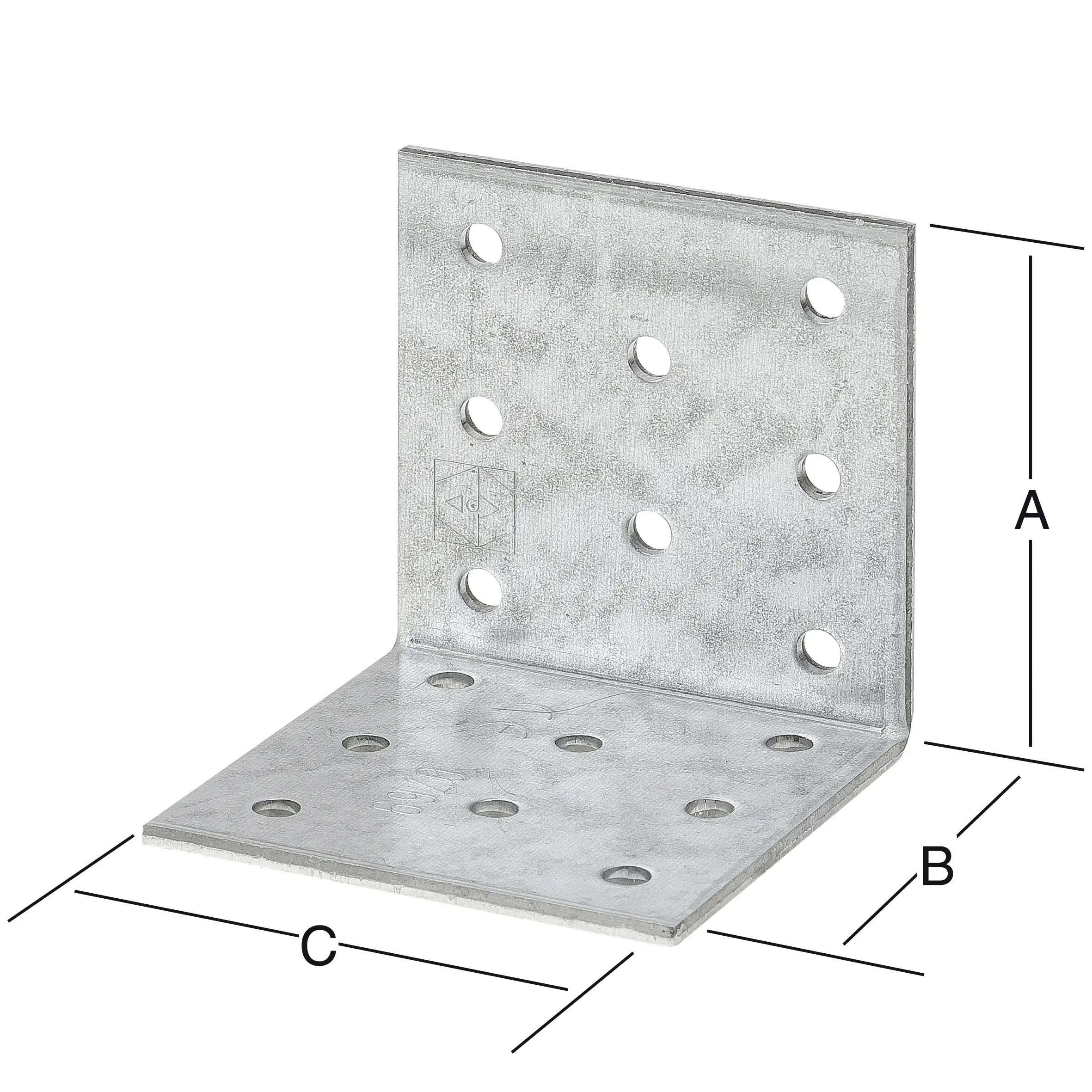 Vormann Lochplattenwinkel sendzimir verzinkt 60 x 60 x 40 mm