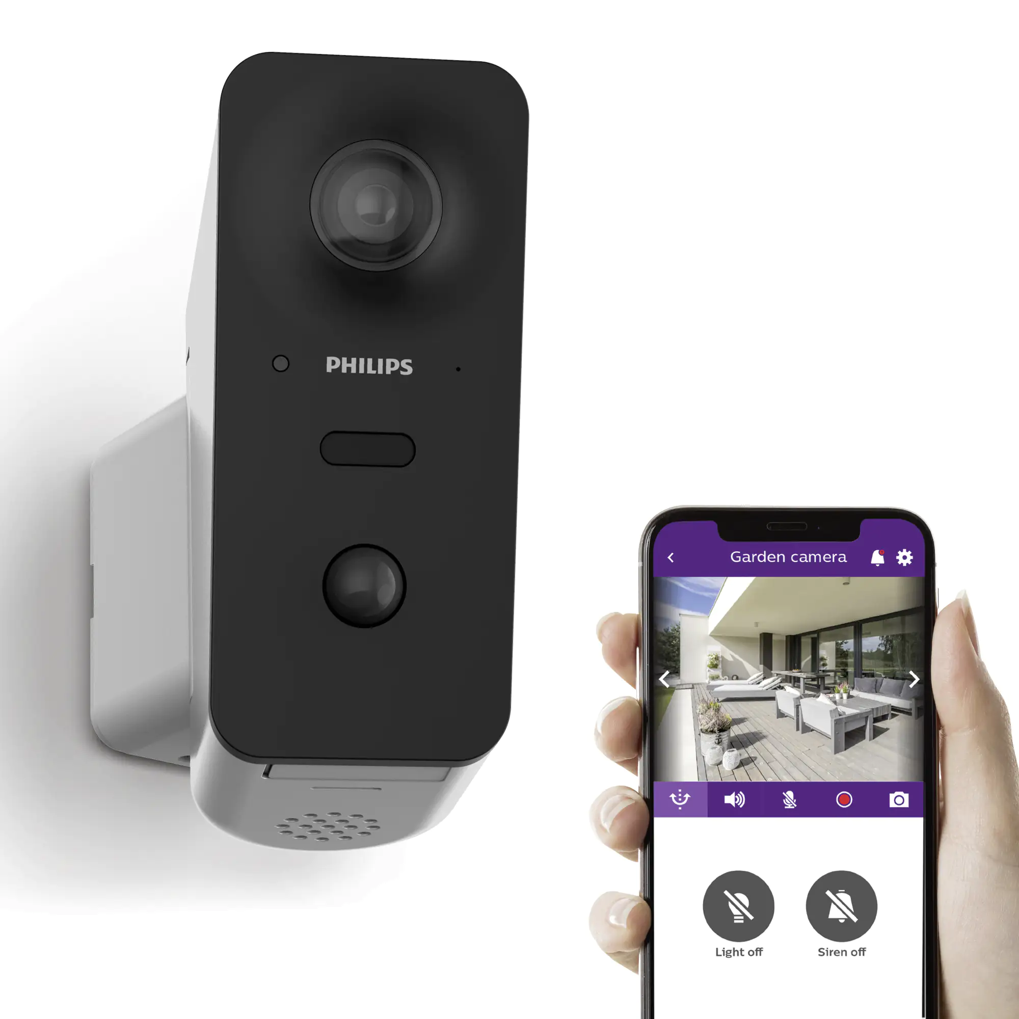 Philips Kamera WelcomeEye View motorisierte und vernetzte Außenkamera