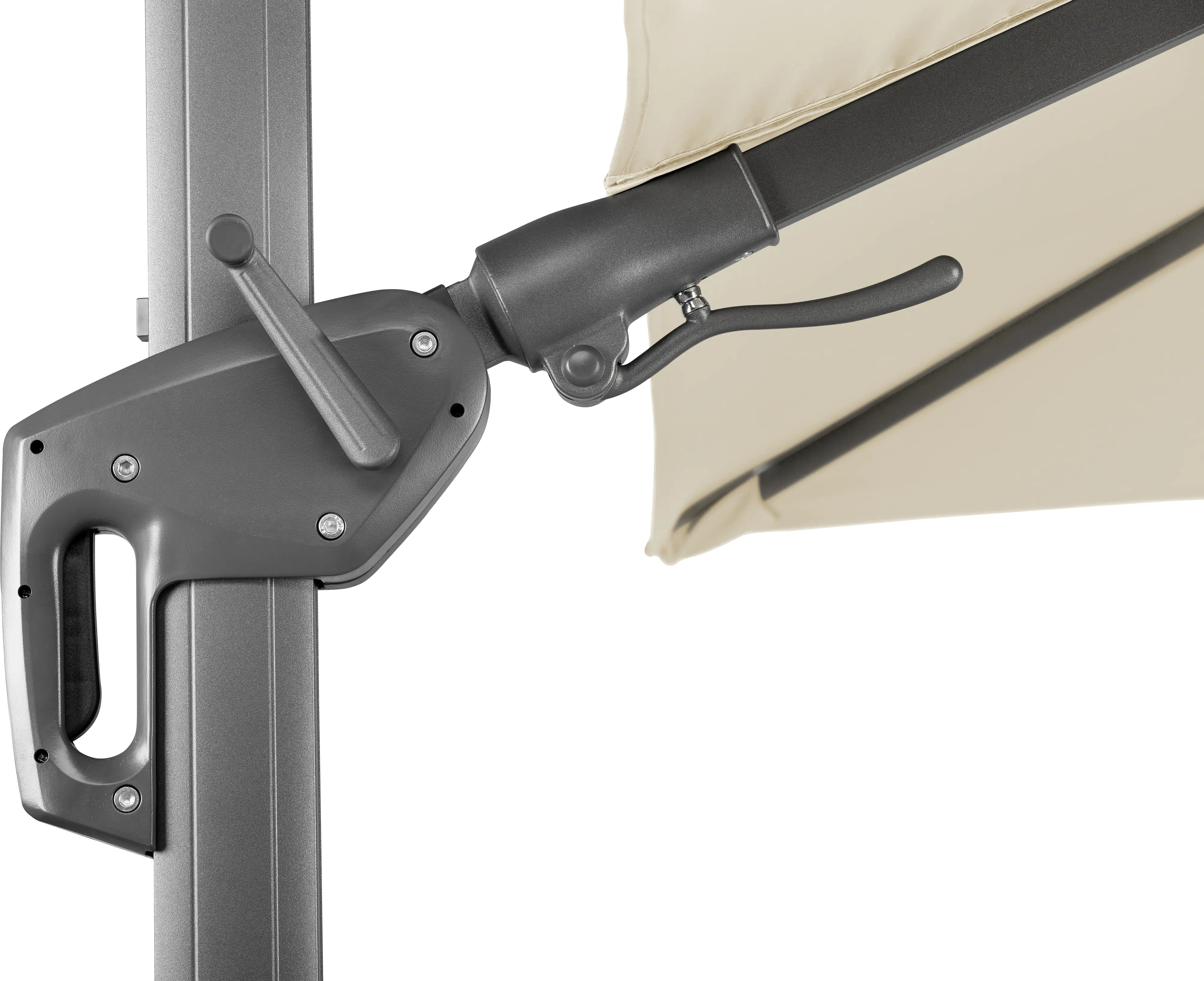 Schneider Ampelschirm Rhodos Twist natur 350 x 260 cm inkl. Sonnenschirmhülle