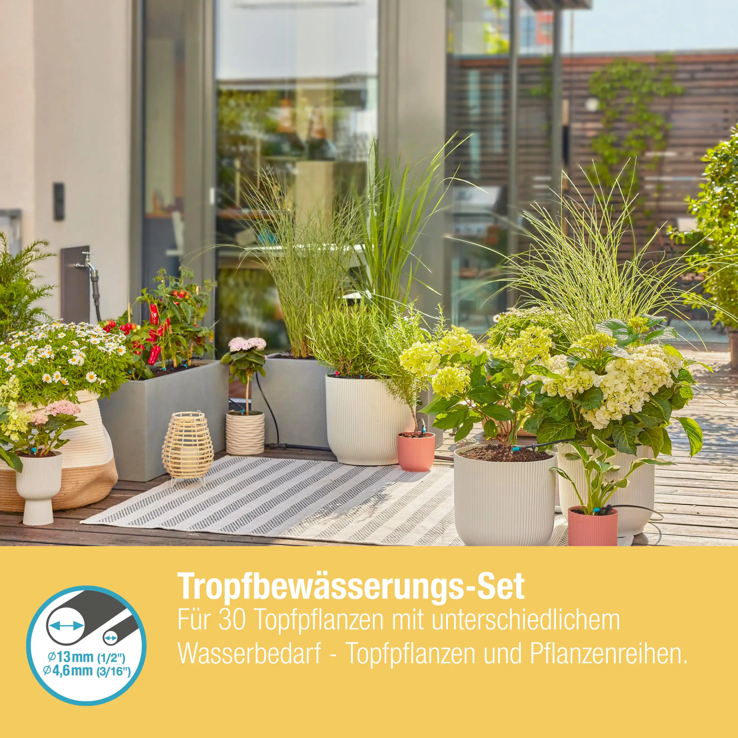 Gardena Bewässerungsset Terrasse für 30 Topfpflanzen