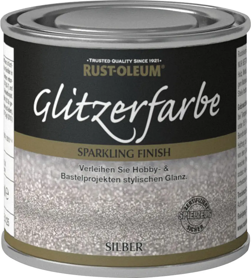 Rust-Oleum Glitzerfarbe Decklack 125 ml silber