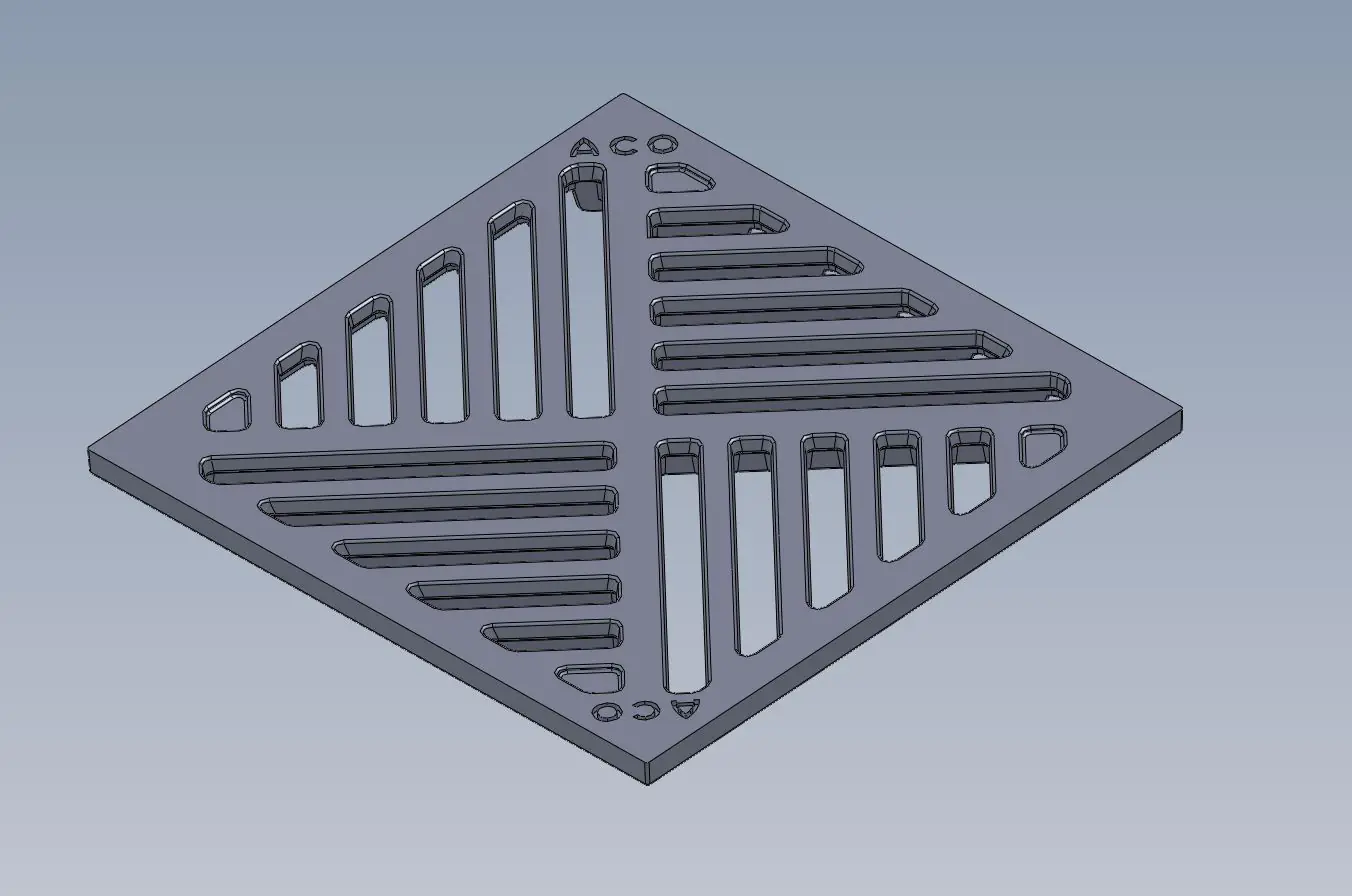 ACO Self Gussrost für Hofablauf 25 x 25 cm schwarz