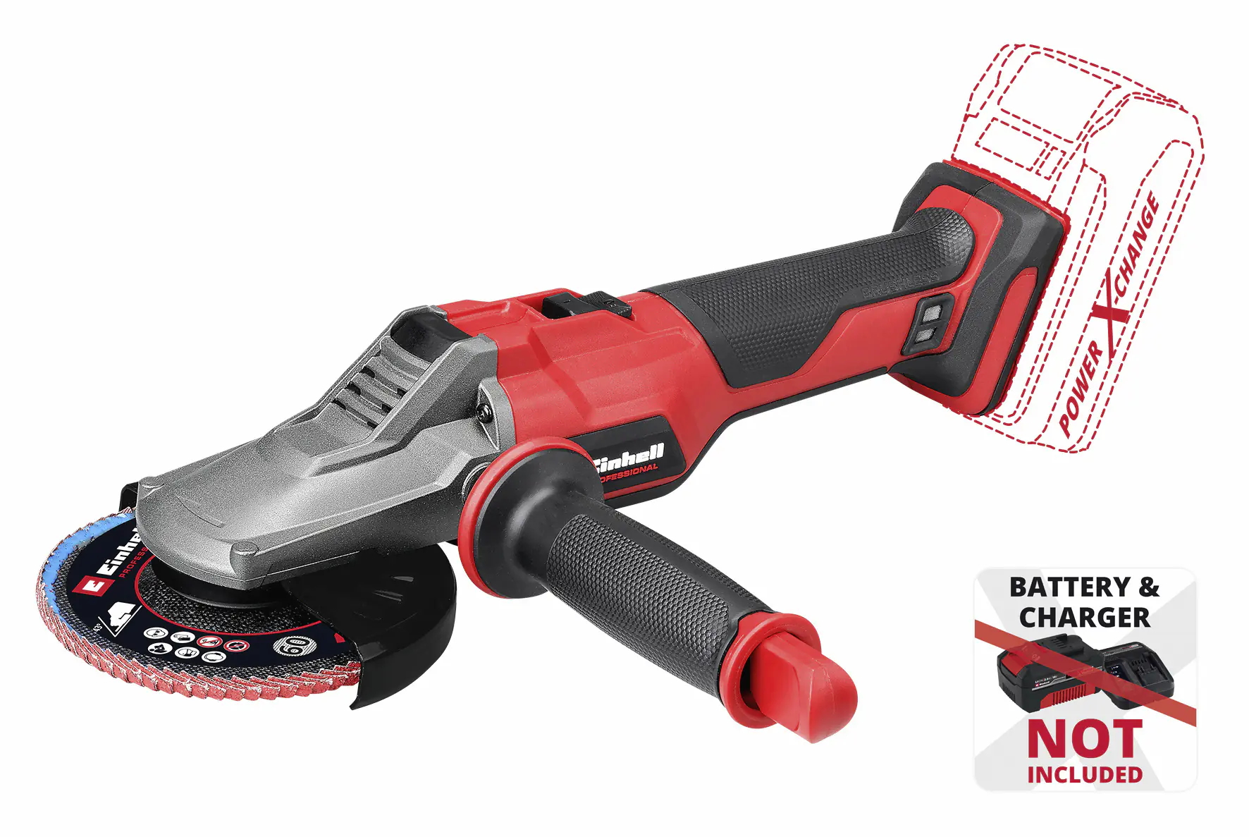 Einhell Professional Akku-Flachkopf-Winkelschleifer TP-AG 18/125 F Li BL Solo