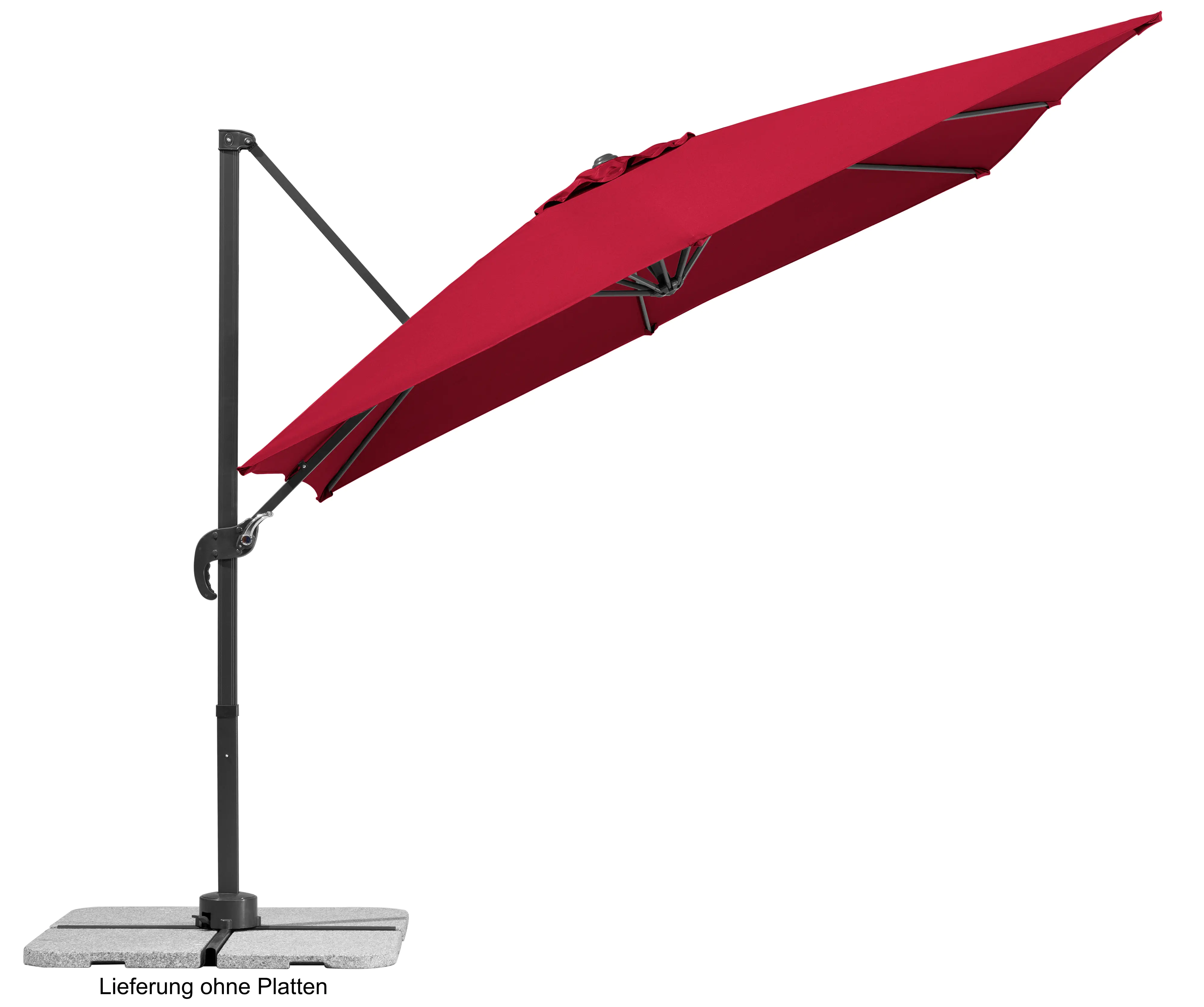 Schneider Sonnenschirm Rhodos Junior rot 270 x 270 cm inkl. Sonnenschirmhülle