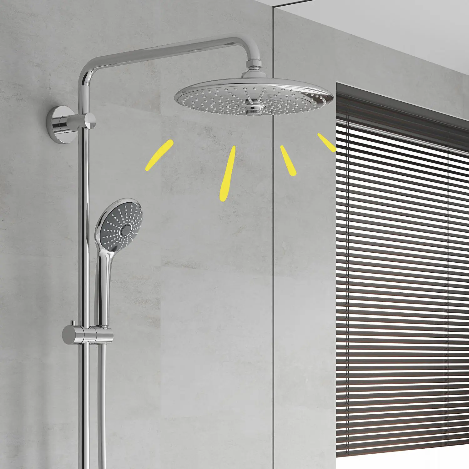Grohe Kopfbrause chrom, mit 3 Strahlarten: Rain, SmartRain, Massage