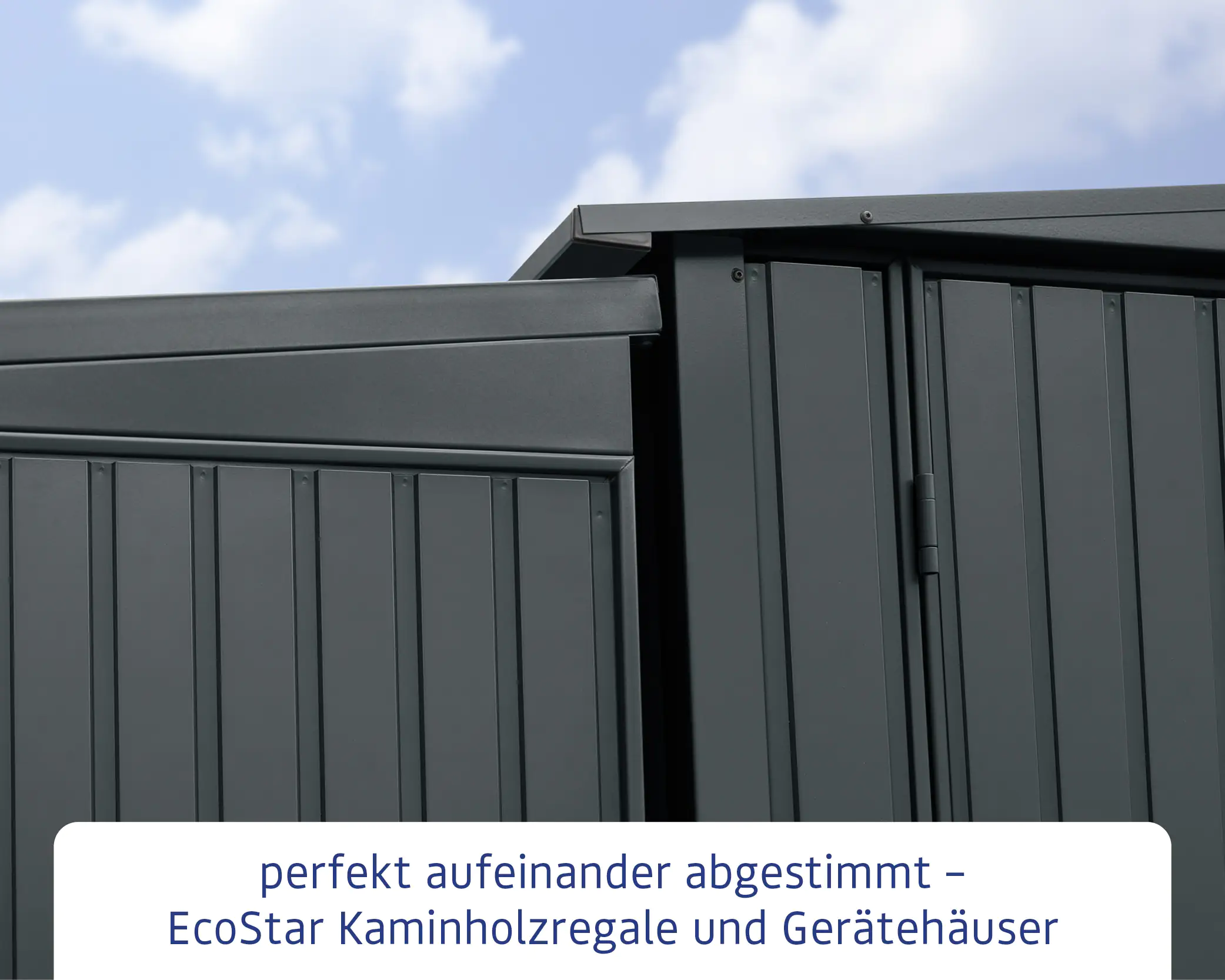 Ecostar Kaminholzregal Trend-V Typ 2, anthrazitgrau, mit Verstrebung