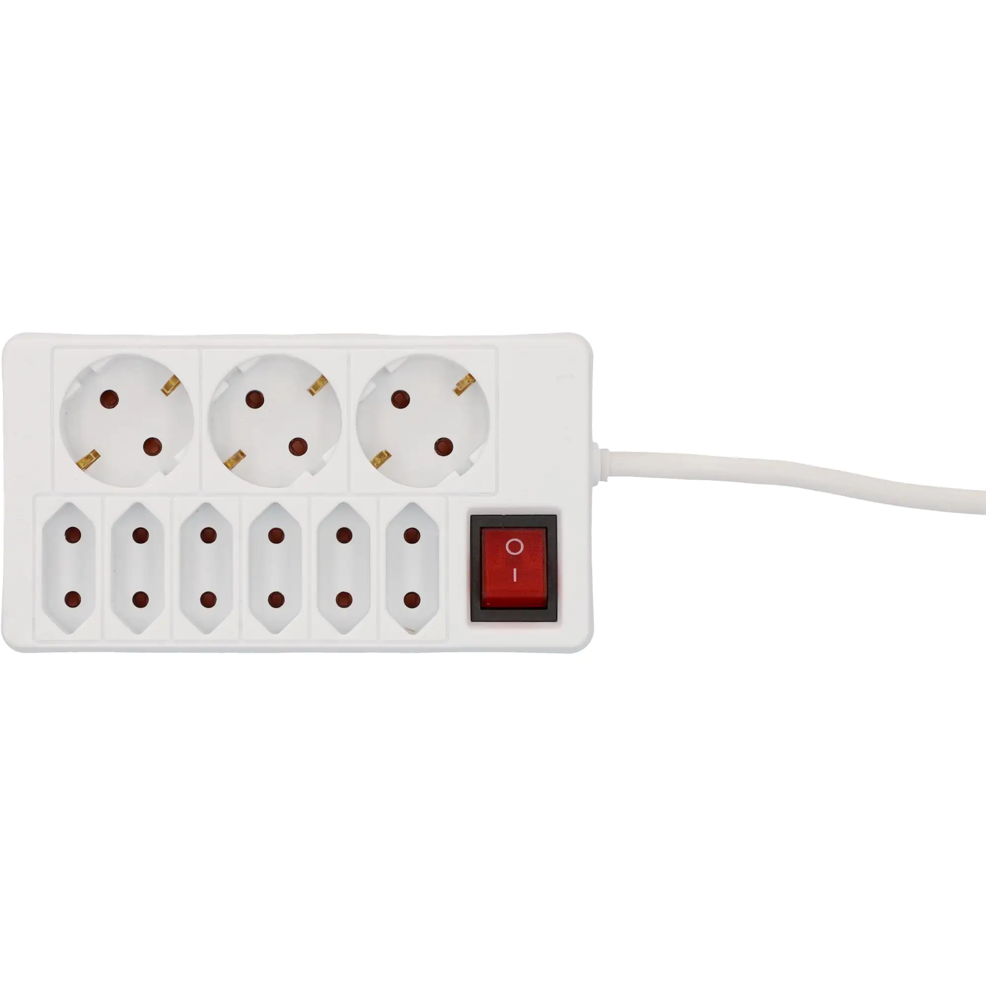 Unitec Steckdosenleiste 3+6-fach 1,4m mit Schalter, weiß