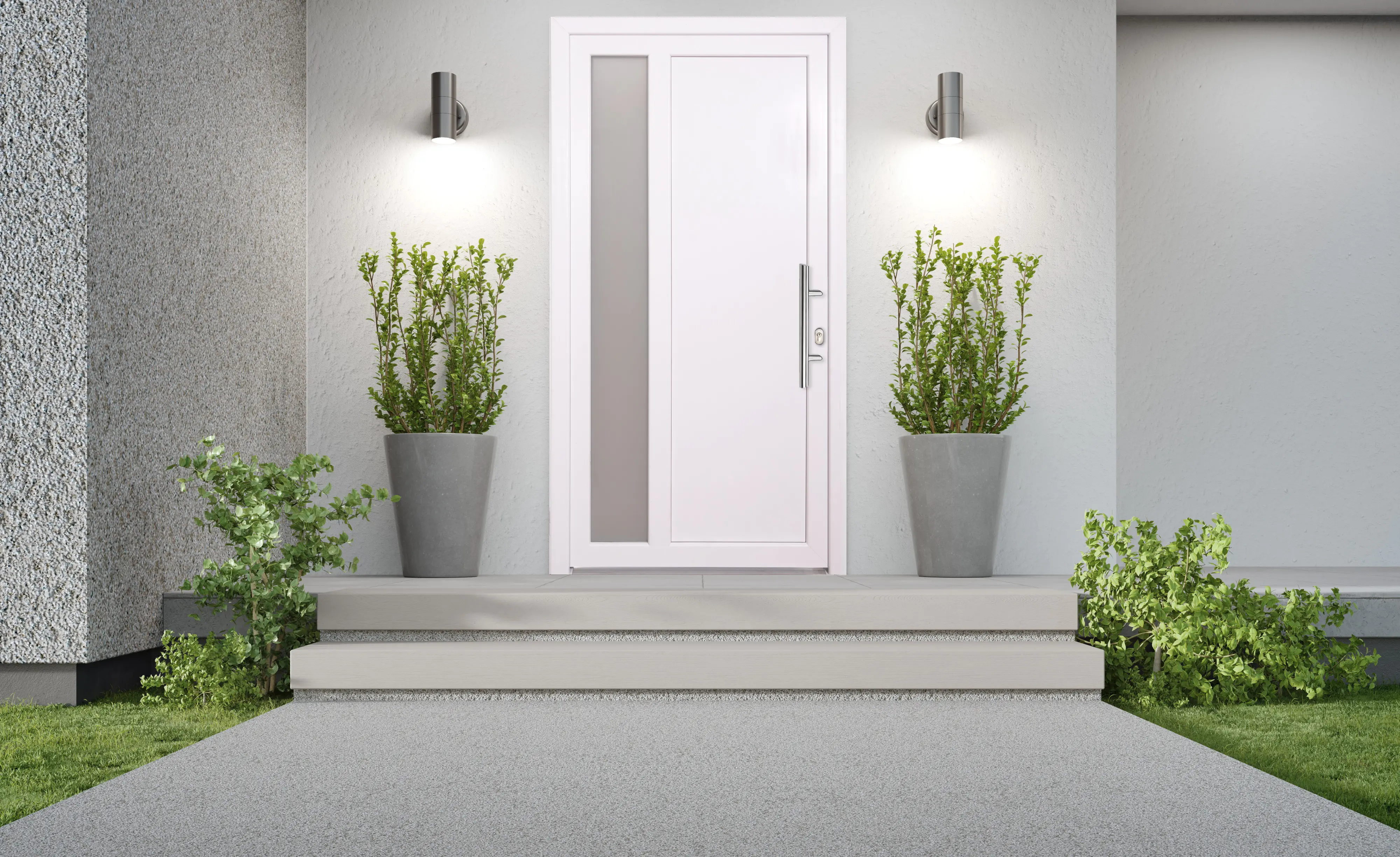 Panto Haustür Modell K 011 DIN rechts weiß 110 x 210 cm