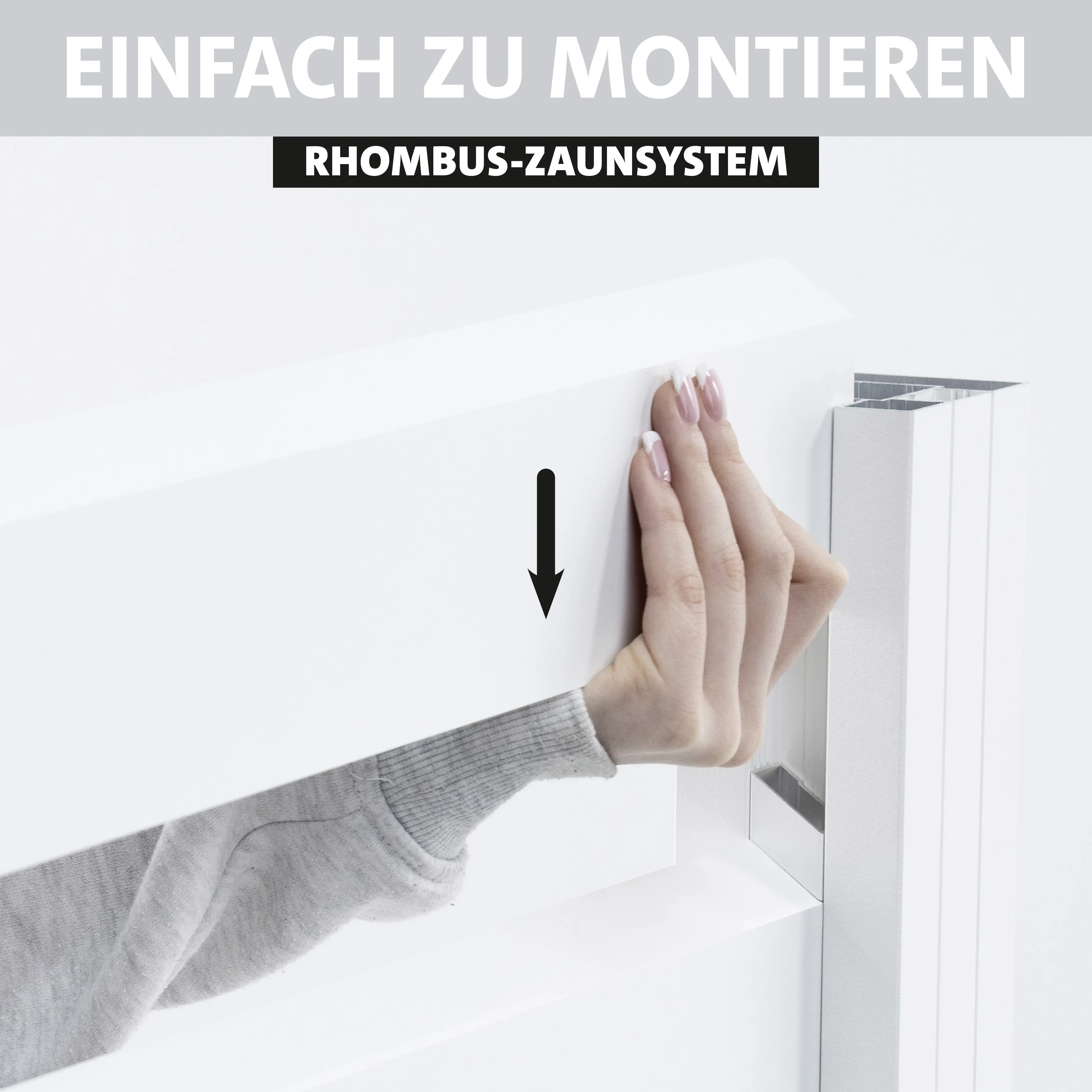 Ambiente Alu-Zaun Grundset Rhombus MAXI 187 x 244,2 cm weiß
