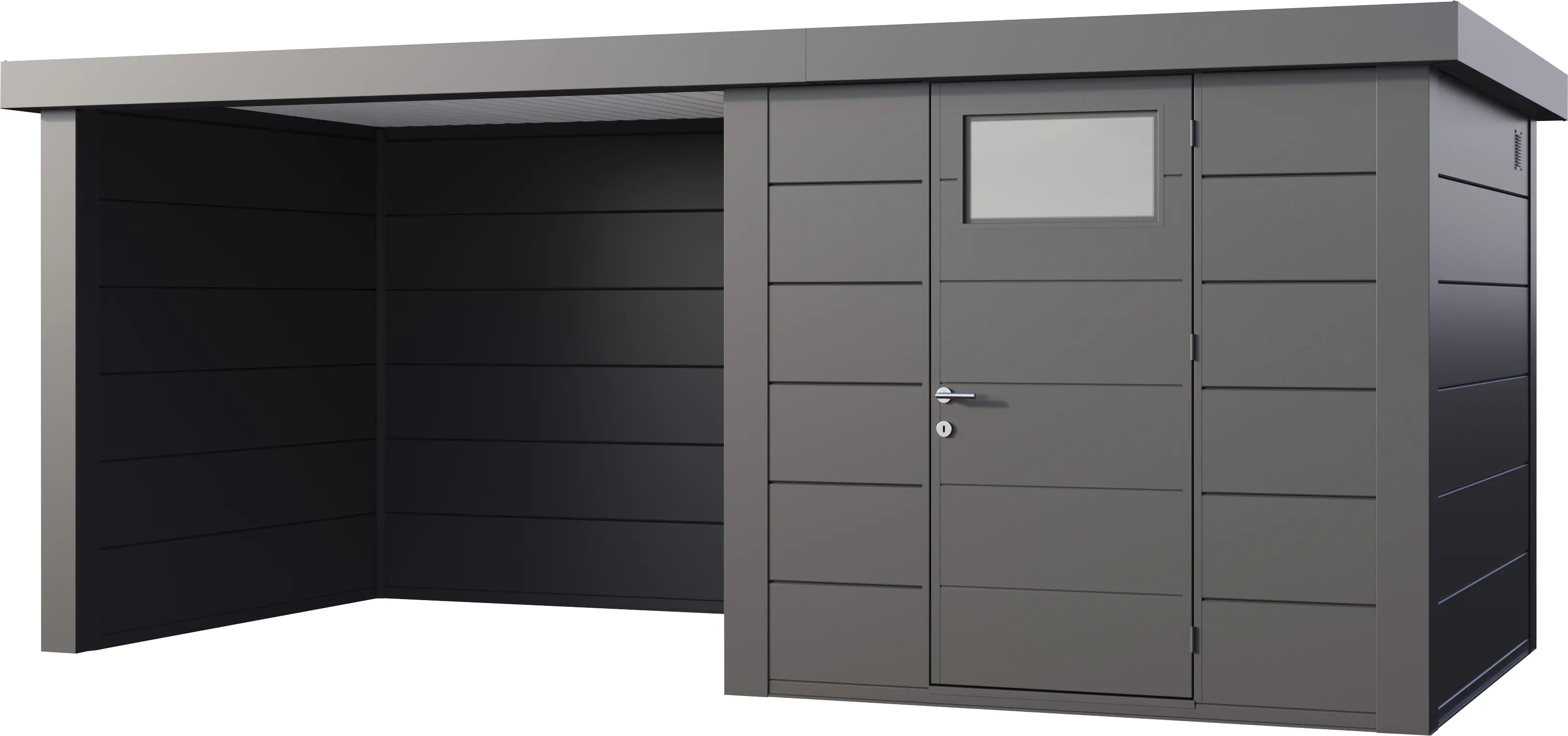 Telluria Gerätehaus Classico Lounge S 2424 links granitgrau 522 x 238 cm