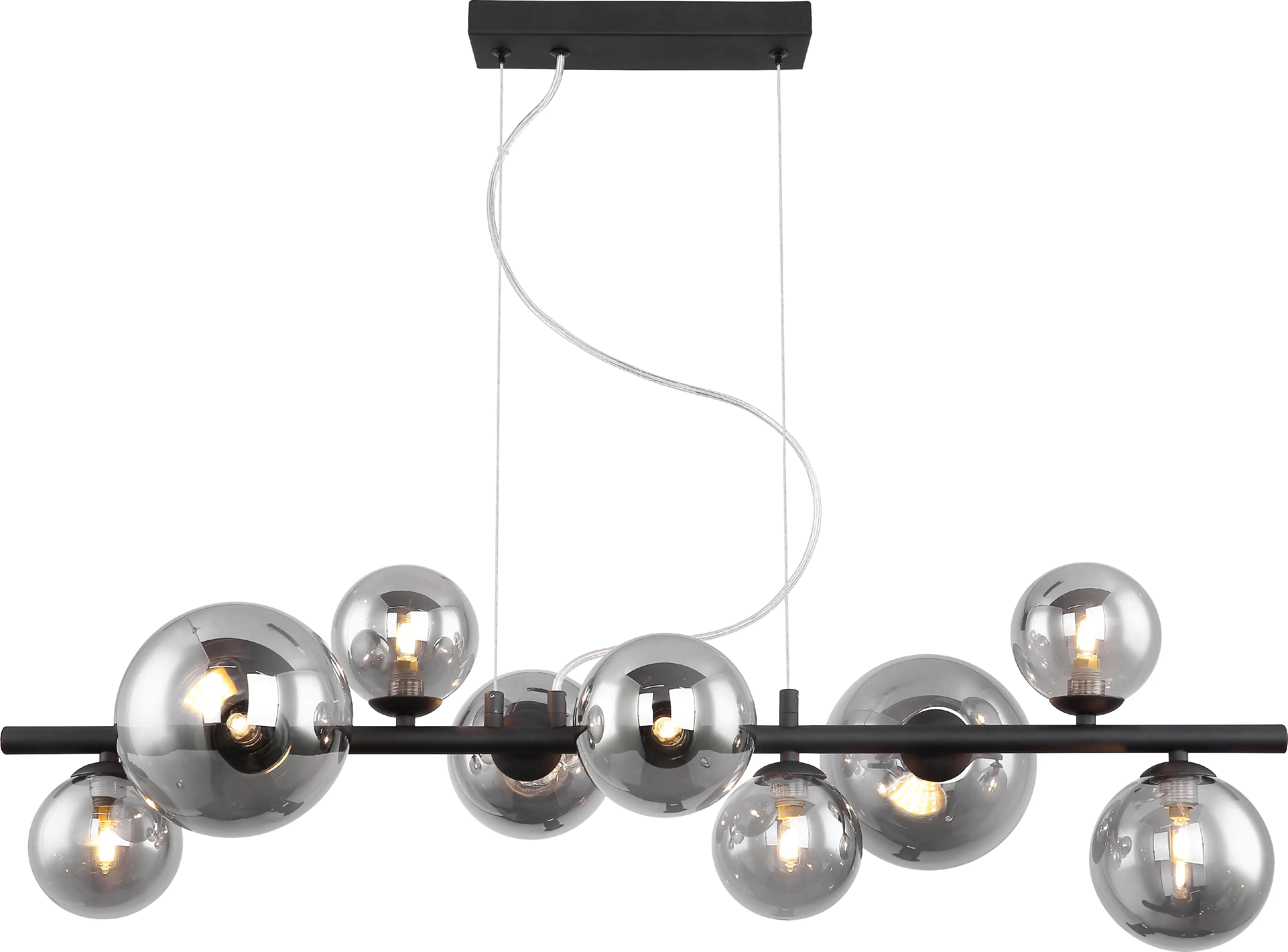 Globo 9er Hängeleuchte Riha schwarz 86 x 36 cm 9 x G9 LED, 3 W