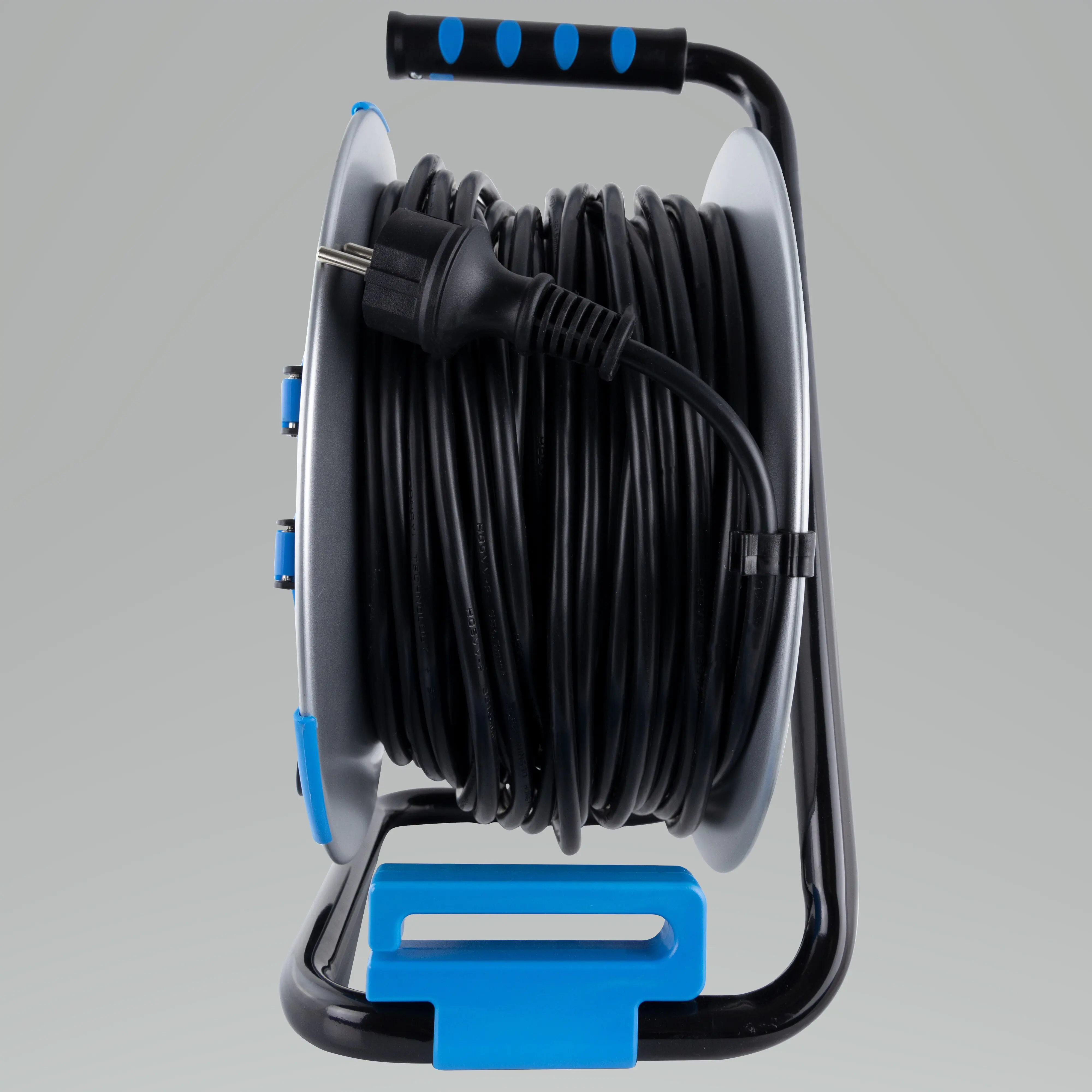 REV Kabeltrommel 50m H0VV-F3G 1,5 mm²  Stahl schwarz blau