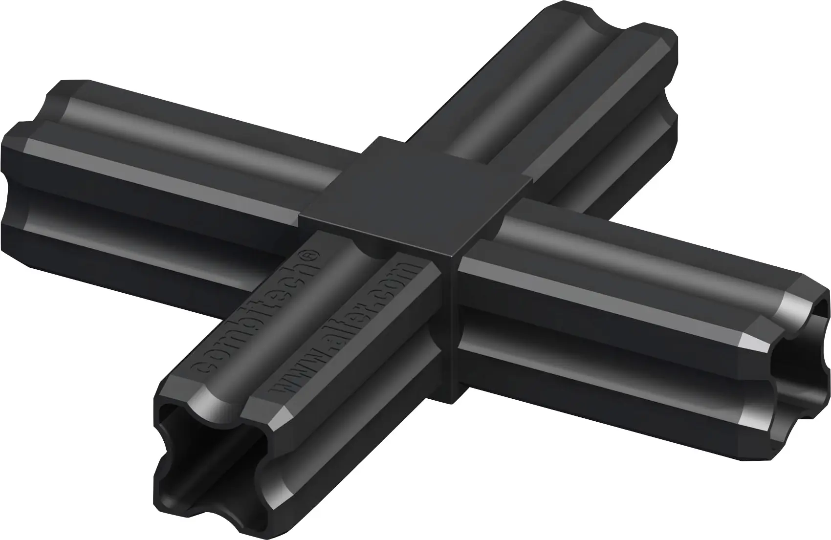 alfer Kreuz-Verbinder, 4 Zapfen 23.5 mm 23.5 mm Kunststoff glatt schwarz