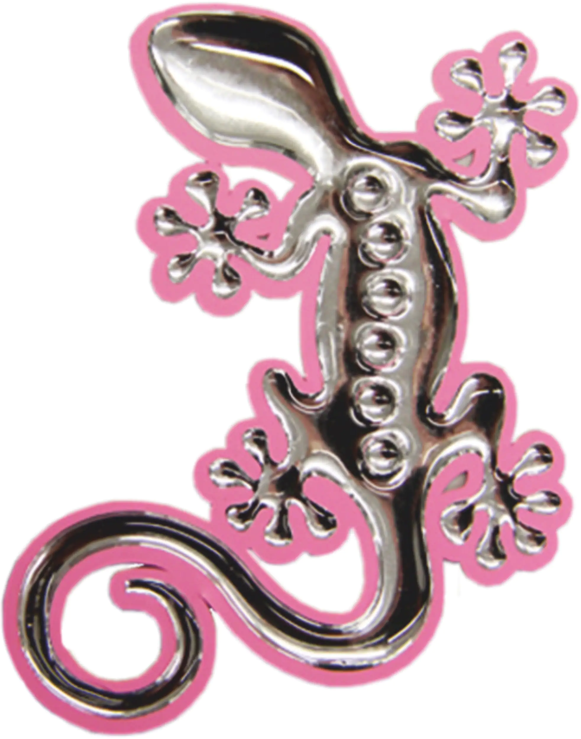 Hermann Schütz 3D-Chrome-Sticker Gecko rosa 80x60mm